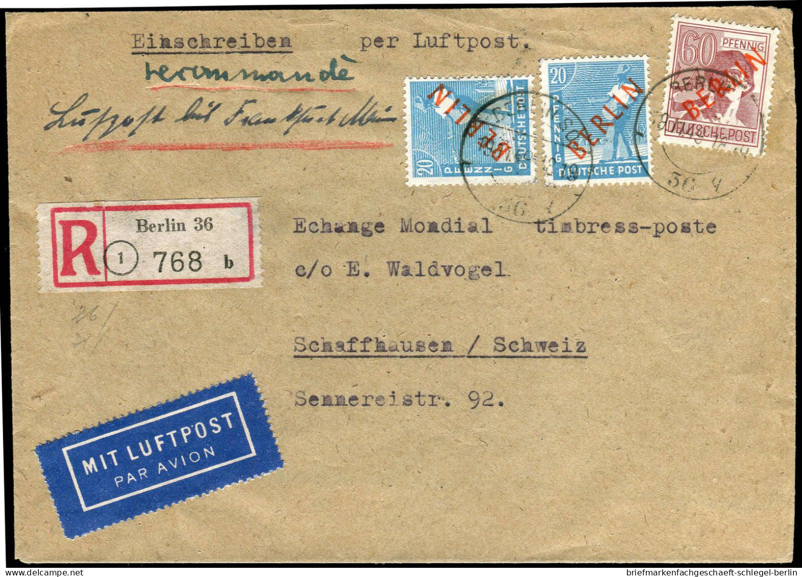 Berlin, 1949, 26(2) + 31, Brief - Otros & Sin Clasificación