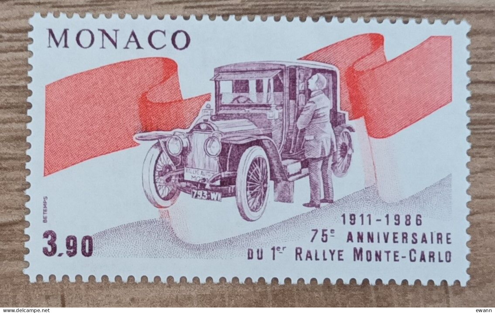 Monaco - YT N°1534 - 1er Rallye Automobile De Monte Carlo - 1986 - Neuf - Unused Stamps