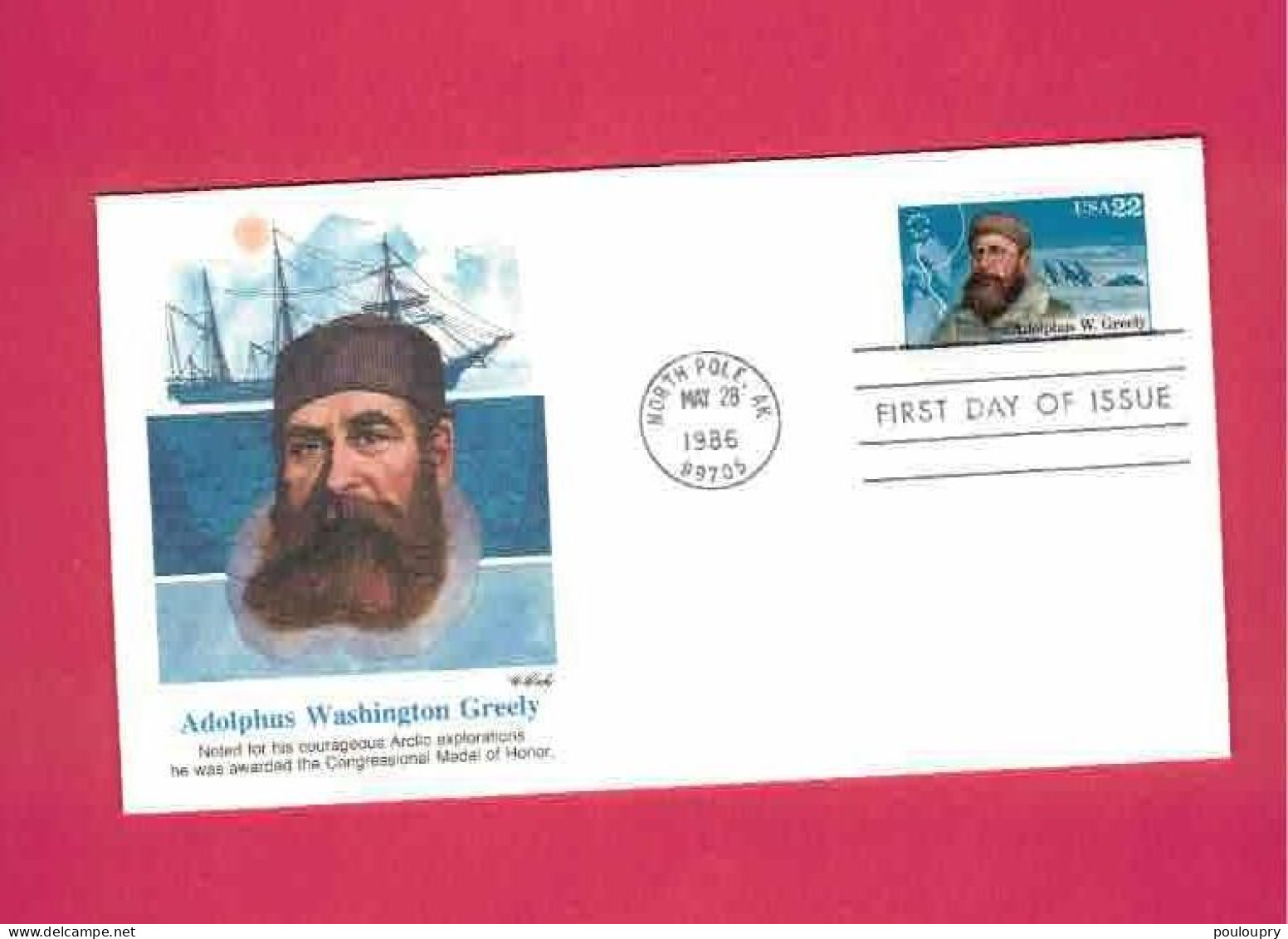 FDC De 1986 Des USA EUAN - YT N° 1669 - Adolphus W.Greely - Onderzoekers