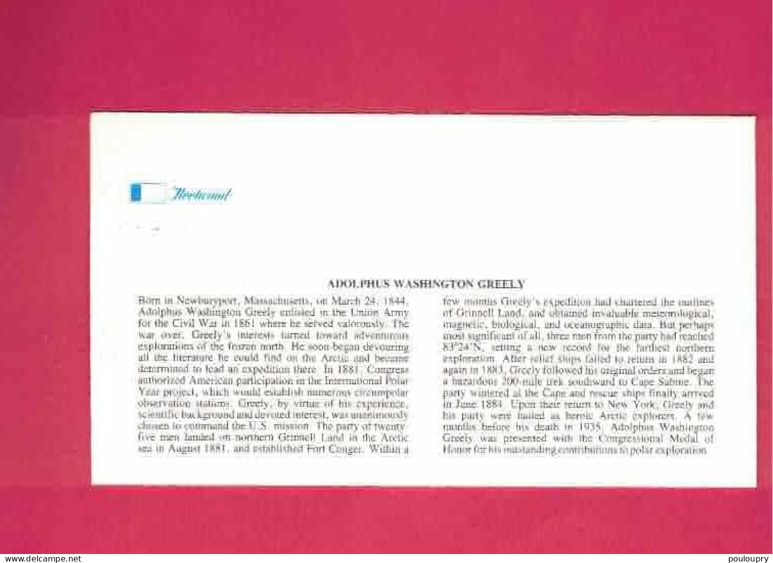 FDC De 1986 Des USA EUAN - YT N° 1669 - Adolphus W.Greely - Explorateurs