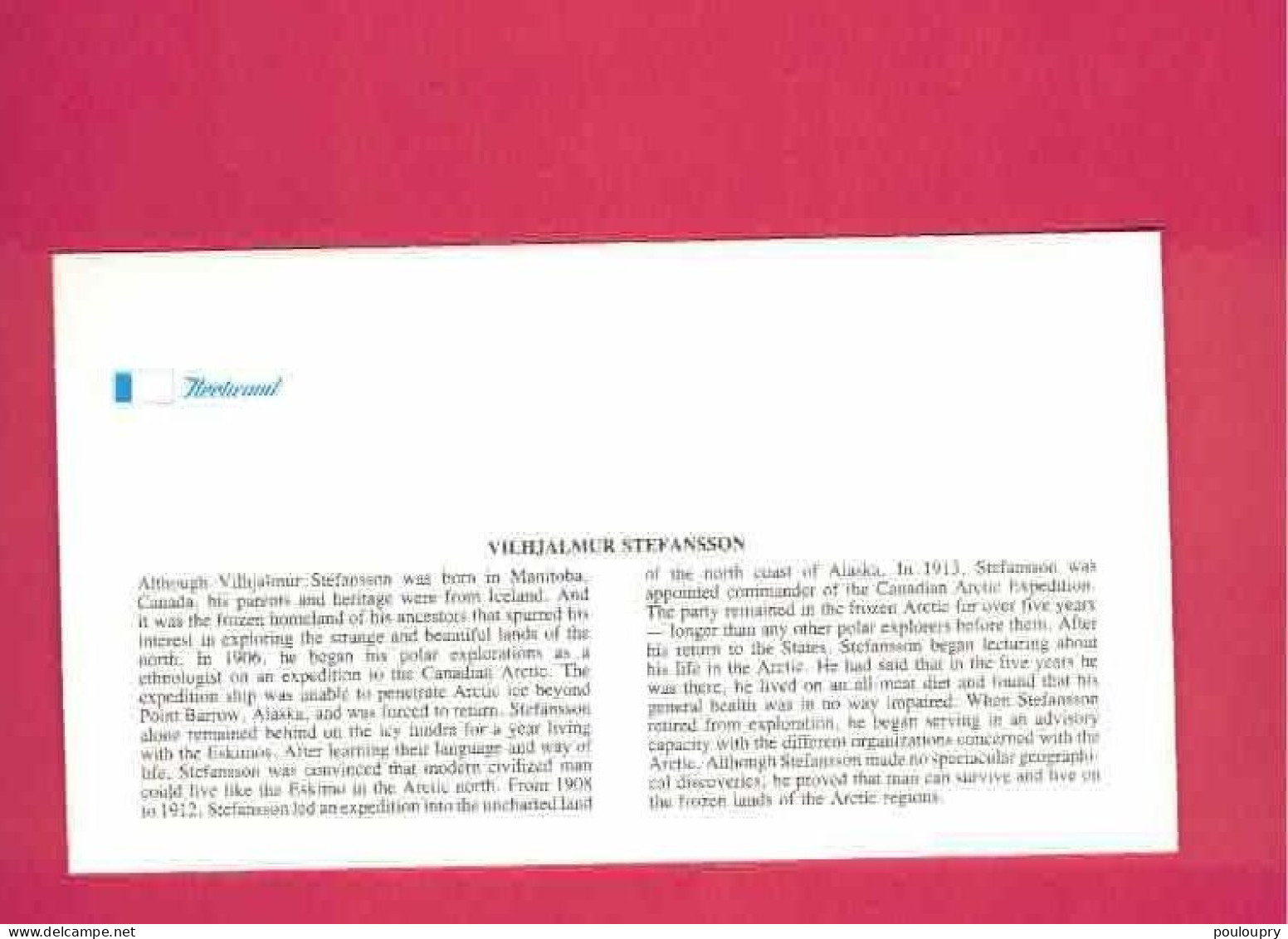 FDC De 1986 Des USA EUAN - YT N° 1670 - VIlhjalmur Stefanson - Explorers