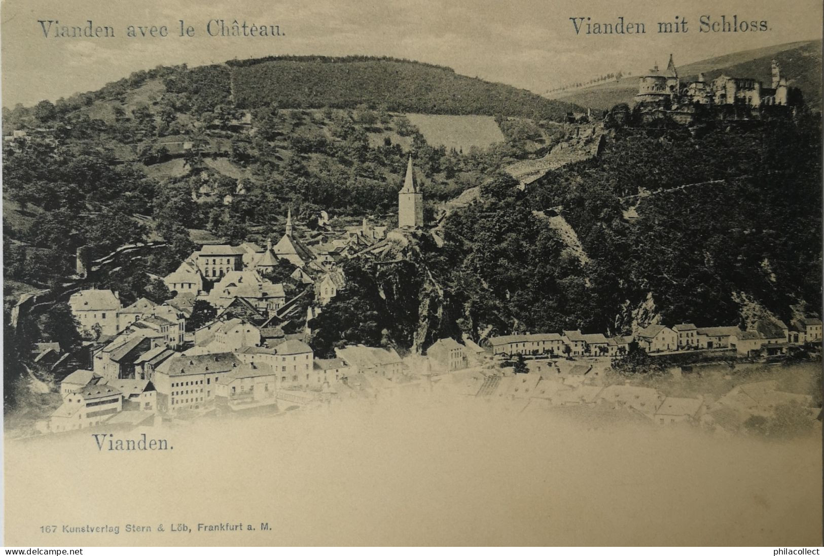 Vianden (Luxembourg)  Vianden Avec Le  Chateau  Ca 1900 - Vianden