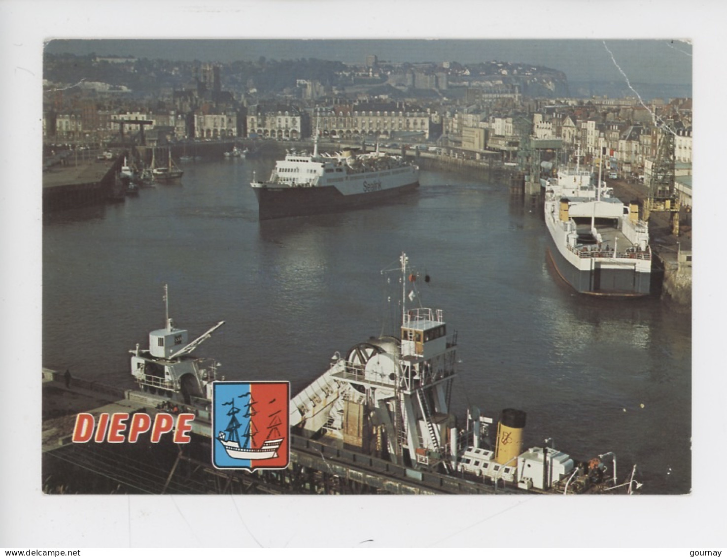 Dieppe : Vue Générale Di Port, Les Car-ferries, Les Arcades, Les Falaises (cp Vierge N°156 Artaud) - Dieppe