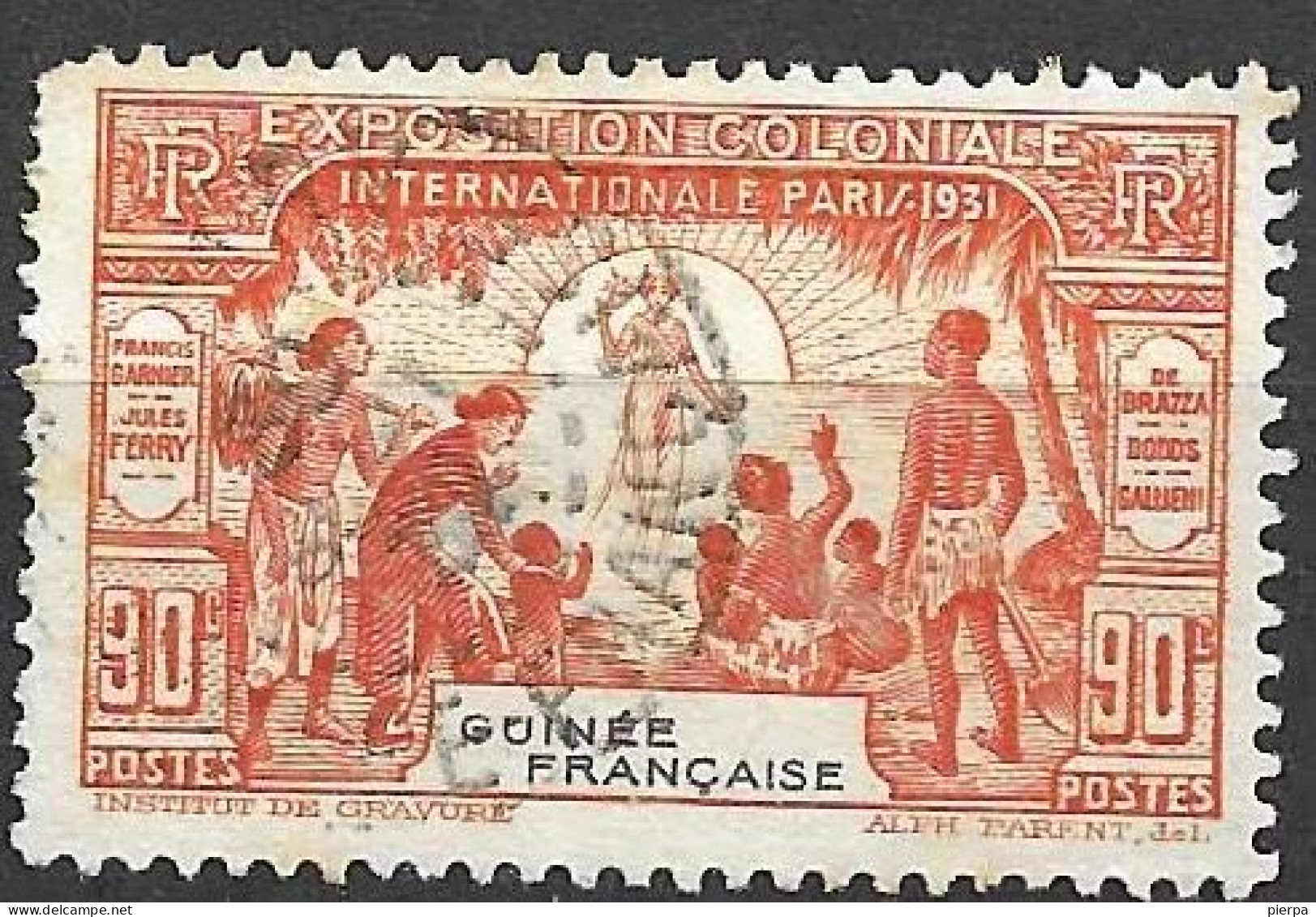 GUINEA FRANCESE - 1931 - ESPOSIZIONE PARIGI - CENT 90 - USATO (YVERT 117 - MICHEL 119) - Usados