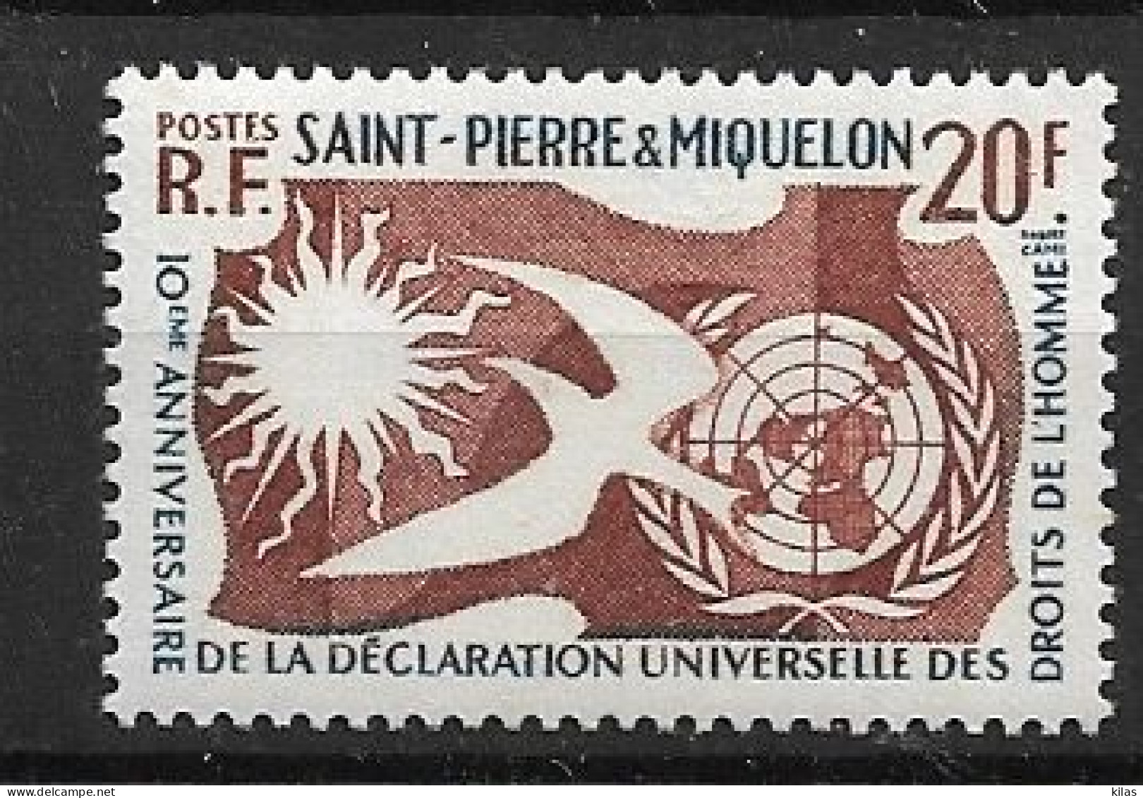 SAINT PIERRE ET MIQUELON 1958 Human Rights Year MNH - Ongebruikt