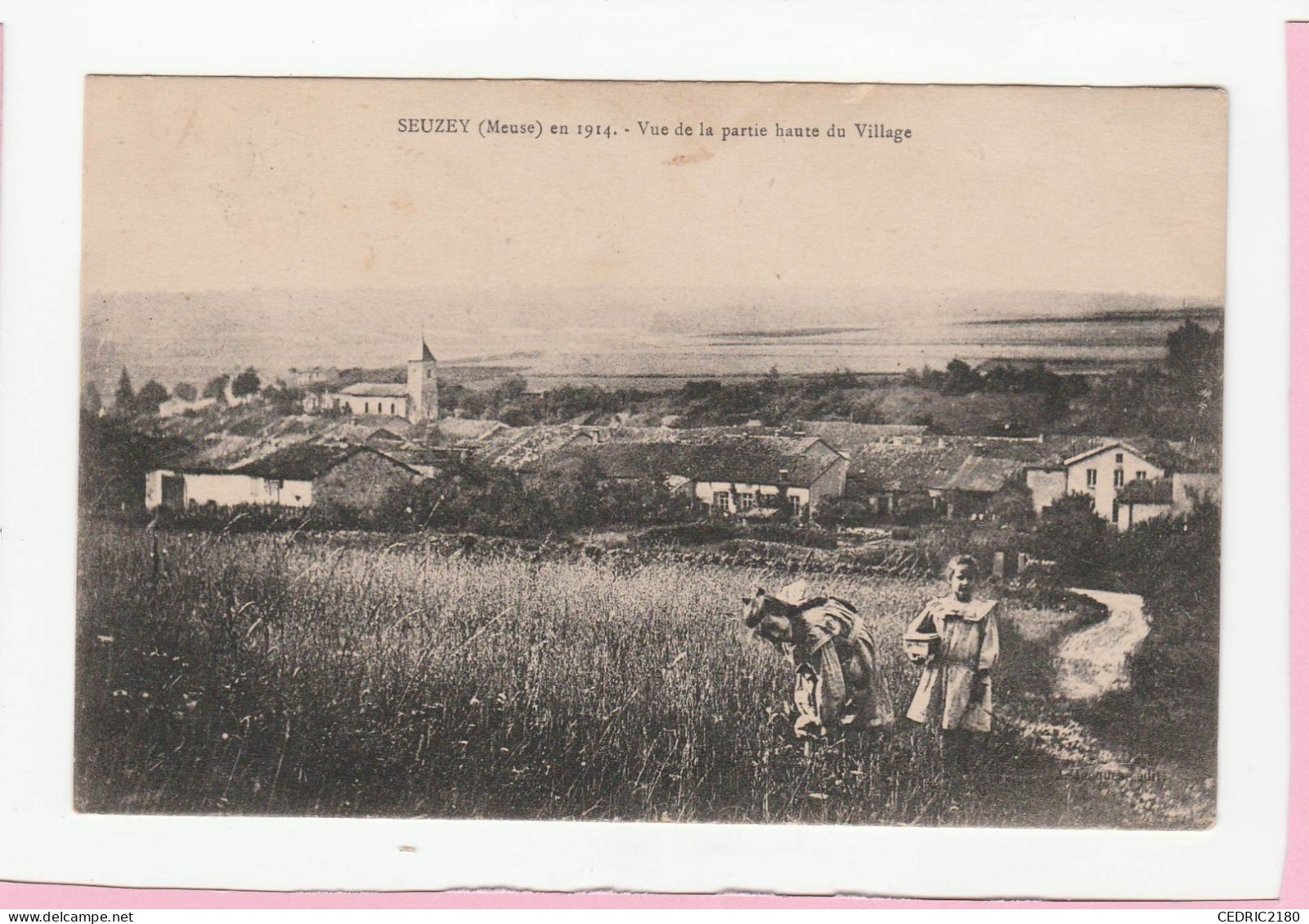 SEUZEY EN 1914 VUE DE LA PARTIE HAUTE DU VILLAGE ANIMEE - Andere & Zonder Classificatie