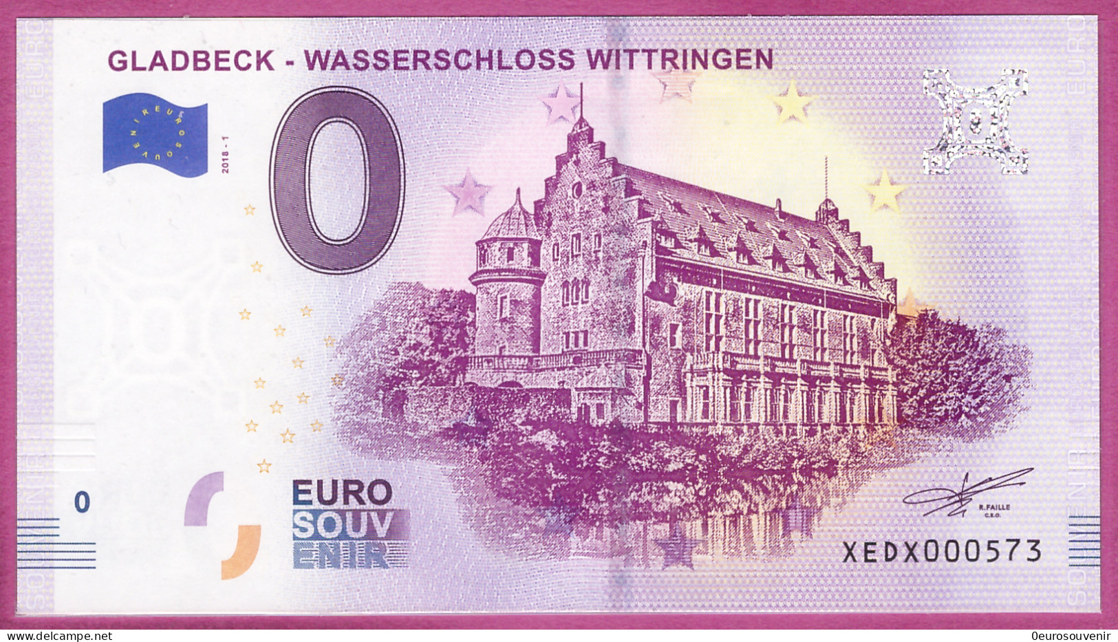 0-Euro XEDX 2018-1 GLADBECK - WASSERSCHLOSS WITTRINGEN - Essais Privés / Non-officiels