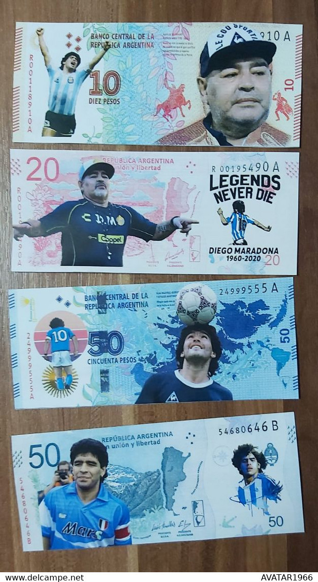 Fantasy- Diego-Maradona The Argentinian Soccer Legend Lot 13 Banknote Reproductions - Argentinië