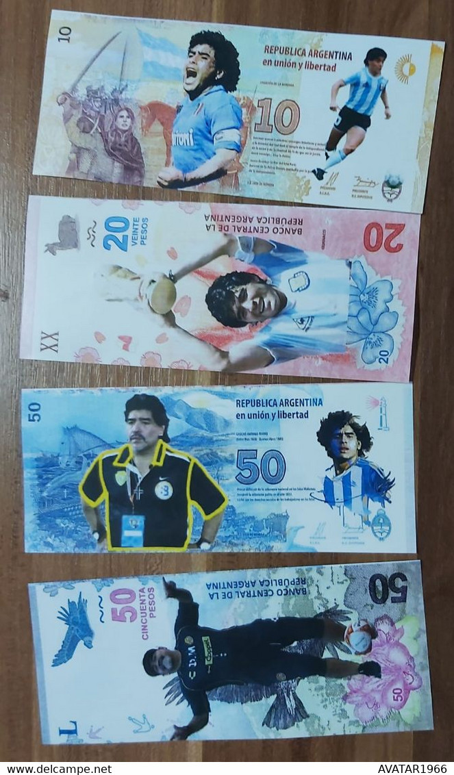 Fantasy- Diego-Maradona The Argentinian Soccer Legend Lot 13 Banknote Reproductions - Argentinien