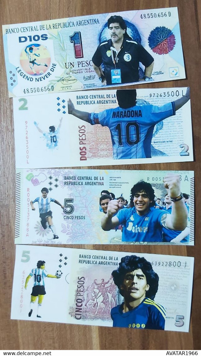 fantasy- Diego-Maradona the Argentinian soccer legend lot 13 banknote reproductions
