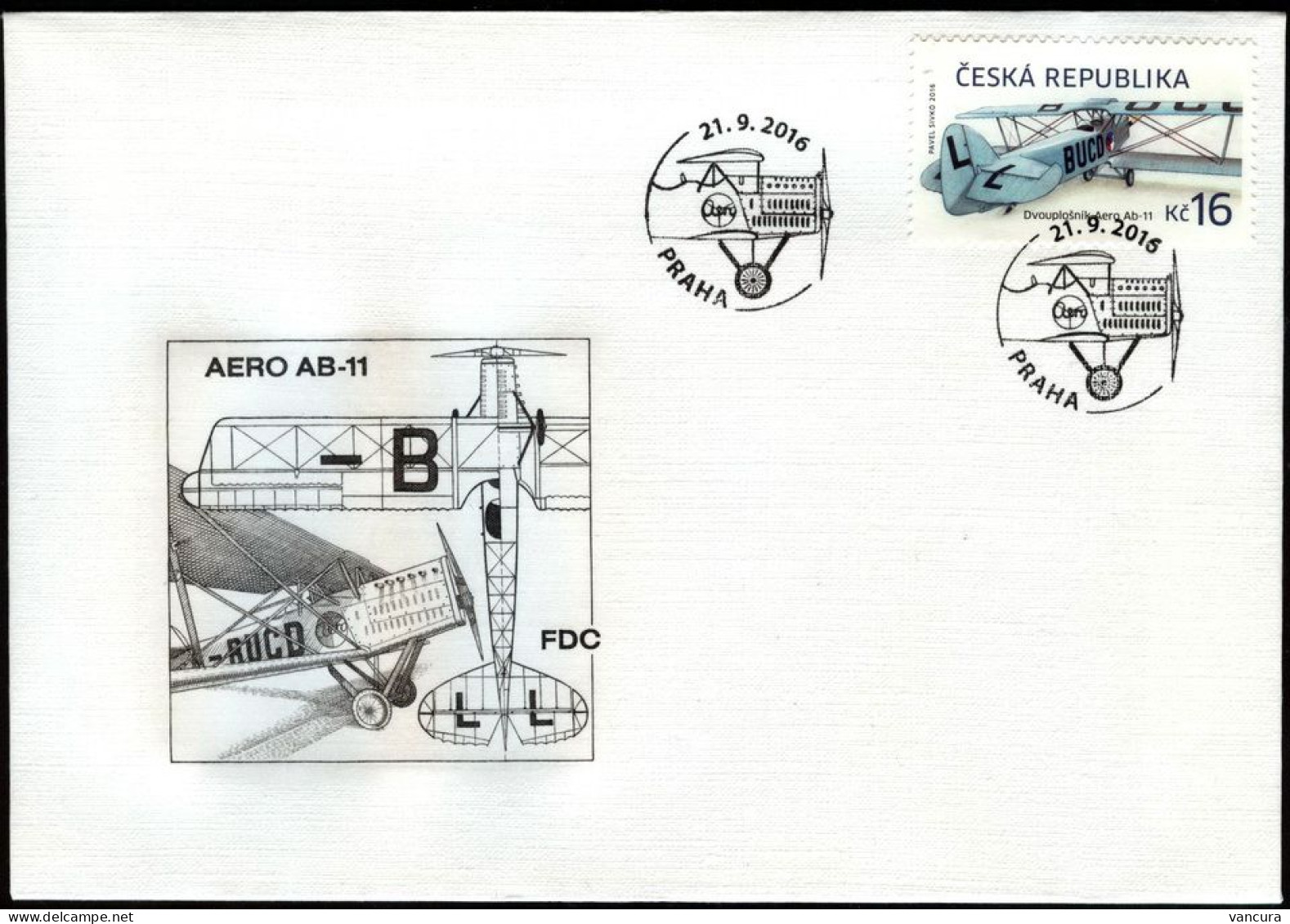 FDC 904 Czech Republic Aero Ab-11 2016 - Airplanes