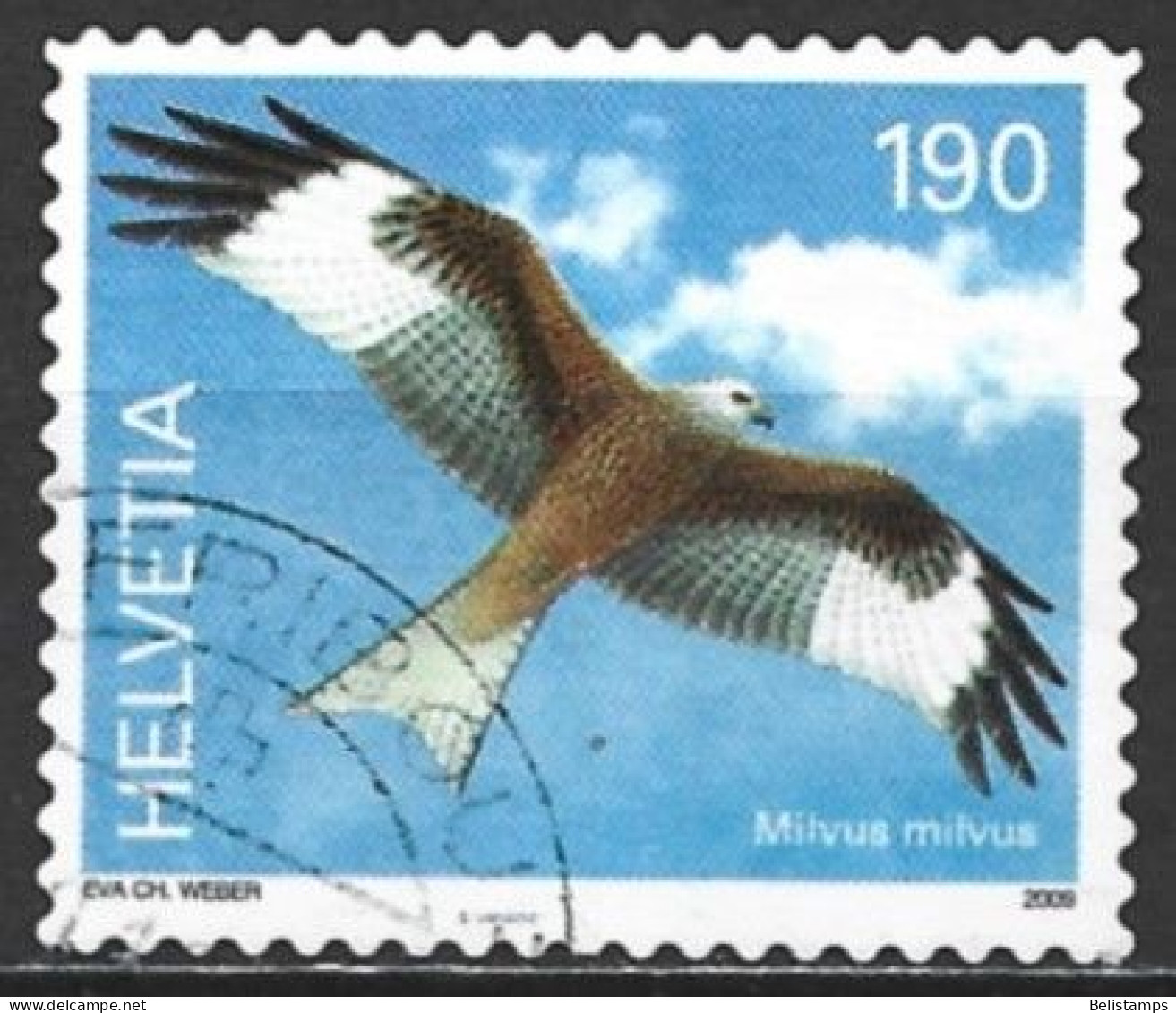Switzerland 2009. Scott #1342 (U) Bird, Milvus Milvus - Gebraucht