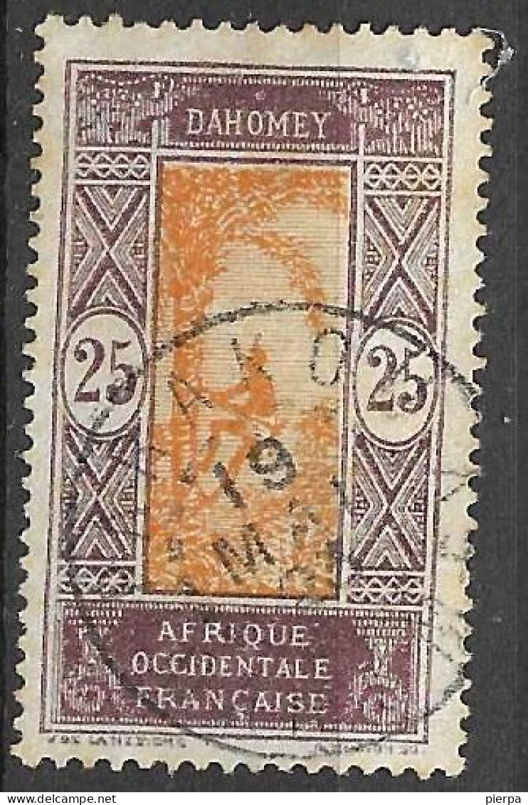 DAHOMEY FRANCESE - 1922 -  CENT. 25 - USATO (YVERT 63 - MICHEL 62) - Used Stamps