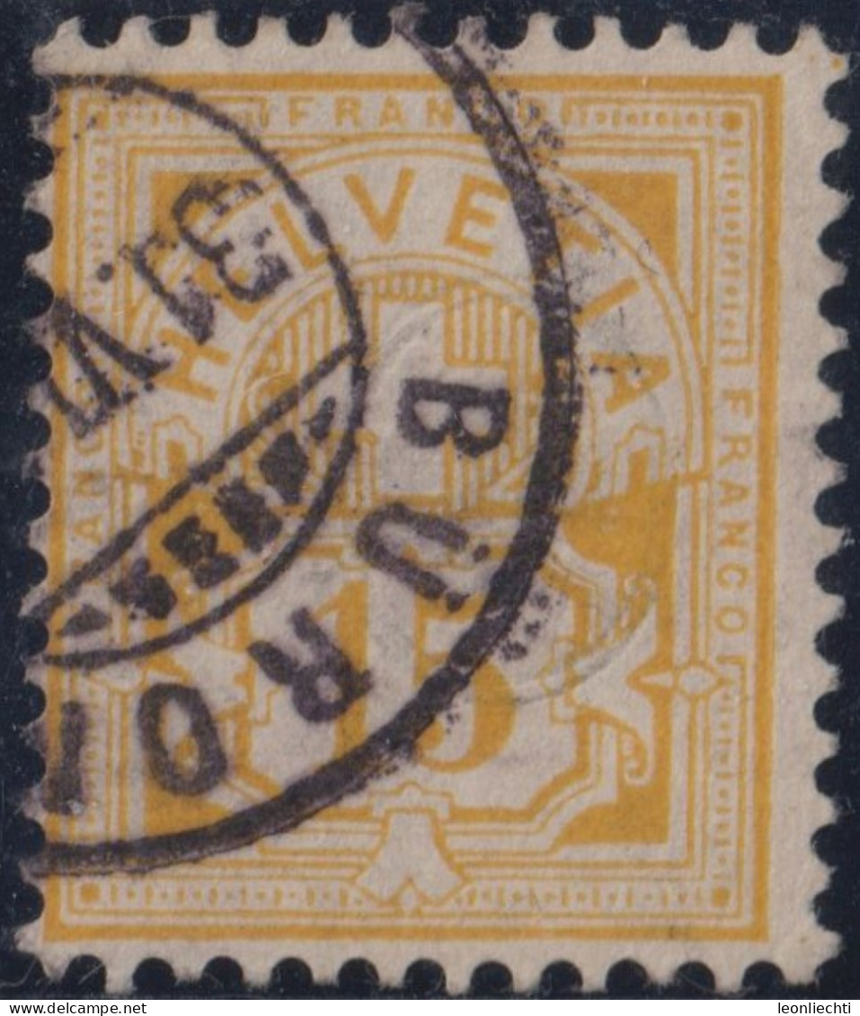 1882 Ziffermuster 15 Rp.KZ L Weisses Papier  Zum: 57, Mi: 49, Befund 678 Ernst Schaadt, ⵙ BÜRON - Used Stamps