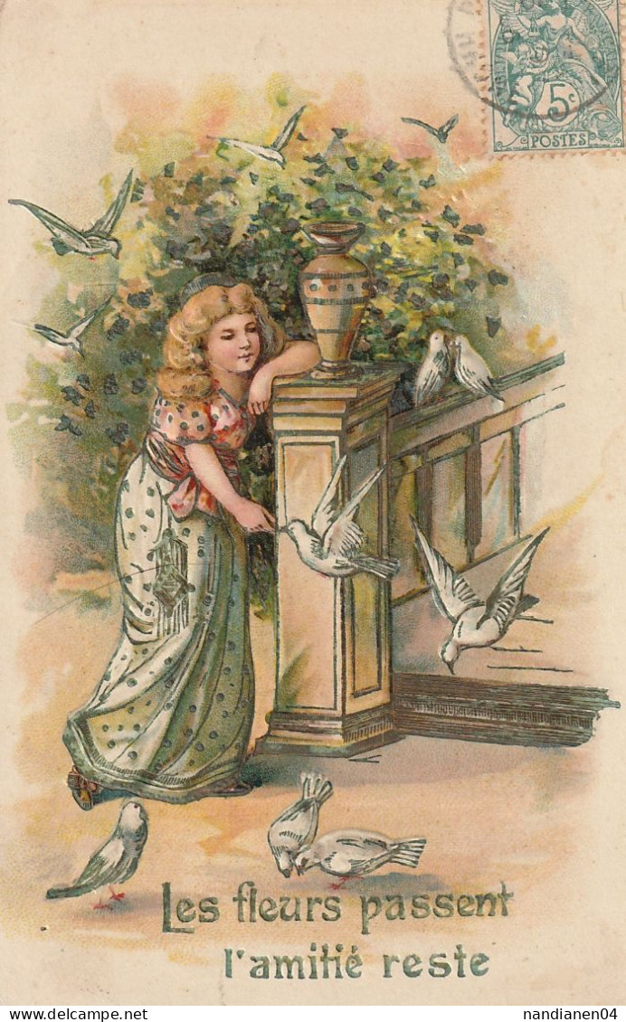 CPA - Illustrateur  - Style Viennoise- Enfant  - Gaufrée - Antes 1900