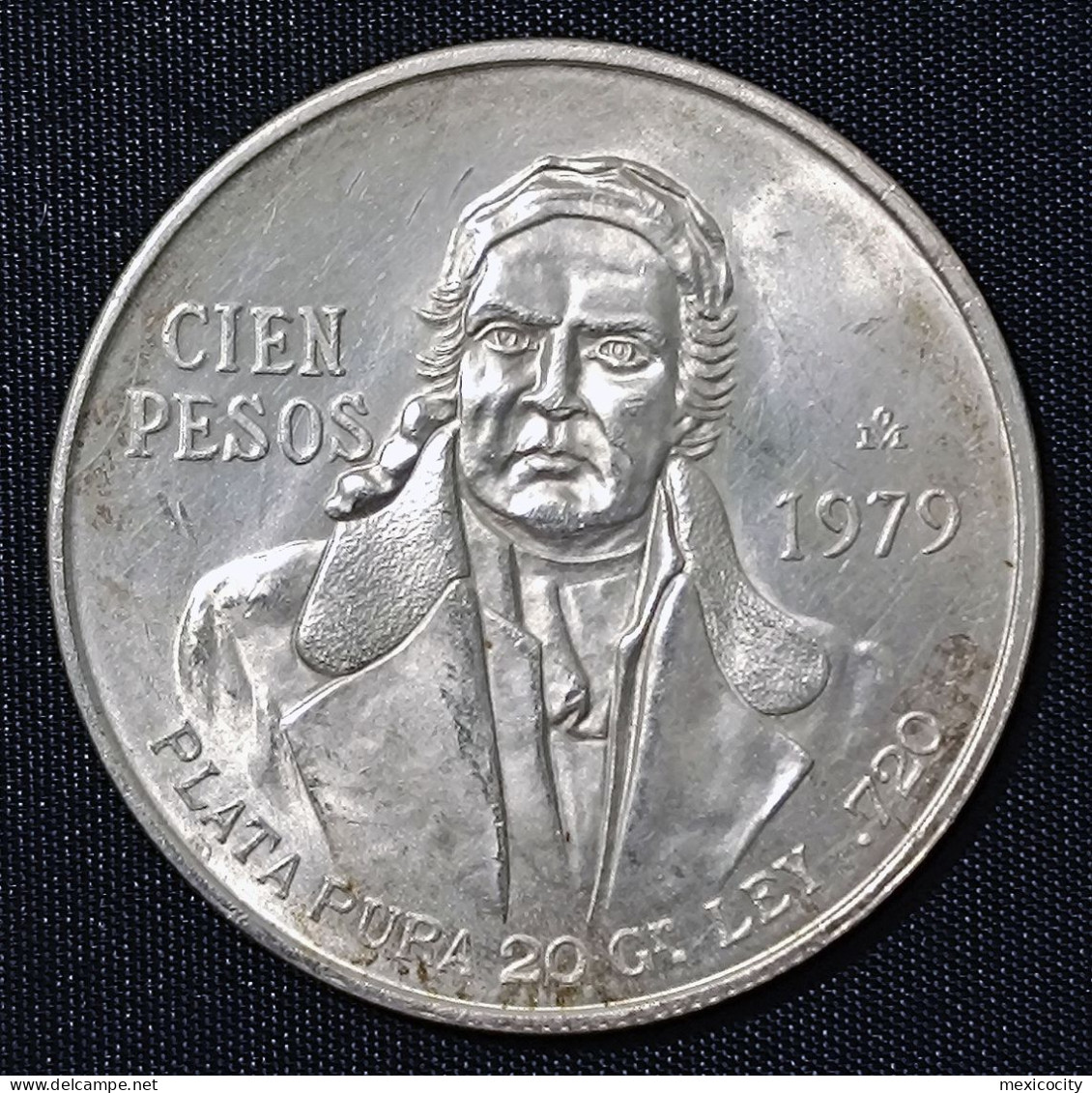 MEXICO 1979 $100 MORELOS .720 Silver Coin, Scarce Date, See Imgs., Nice - México