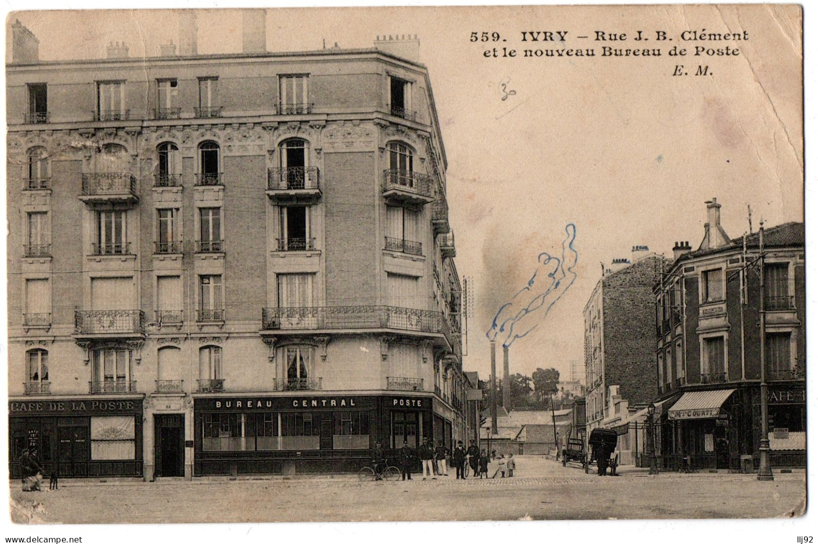 CPA 94 - IVRY (Val De Marne) - 559. Rue J.B. Clément Et Bureau De Poste - E.M. - Ivry Sur Seine