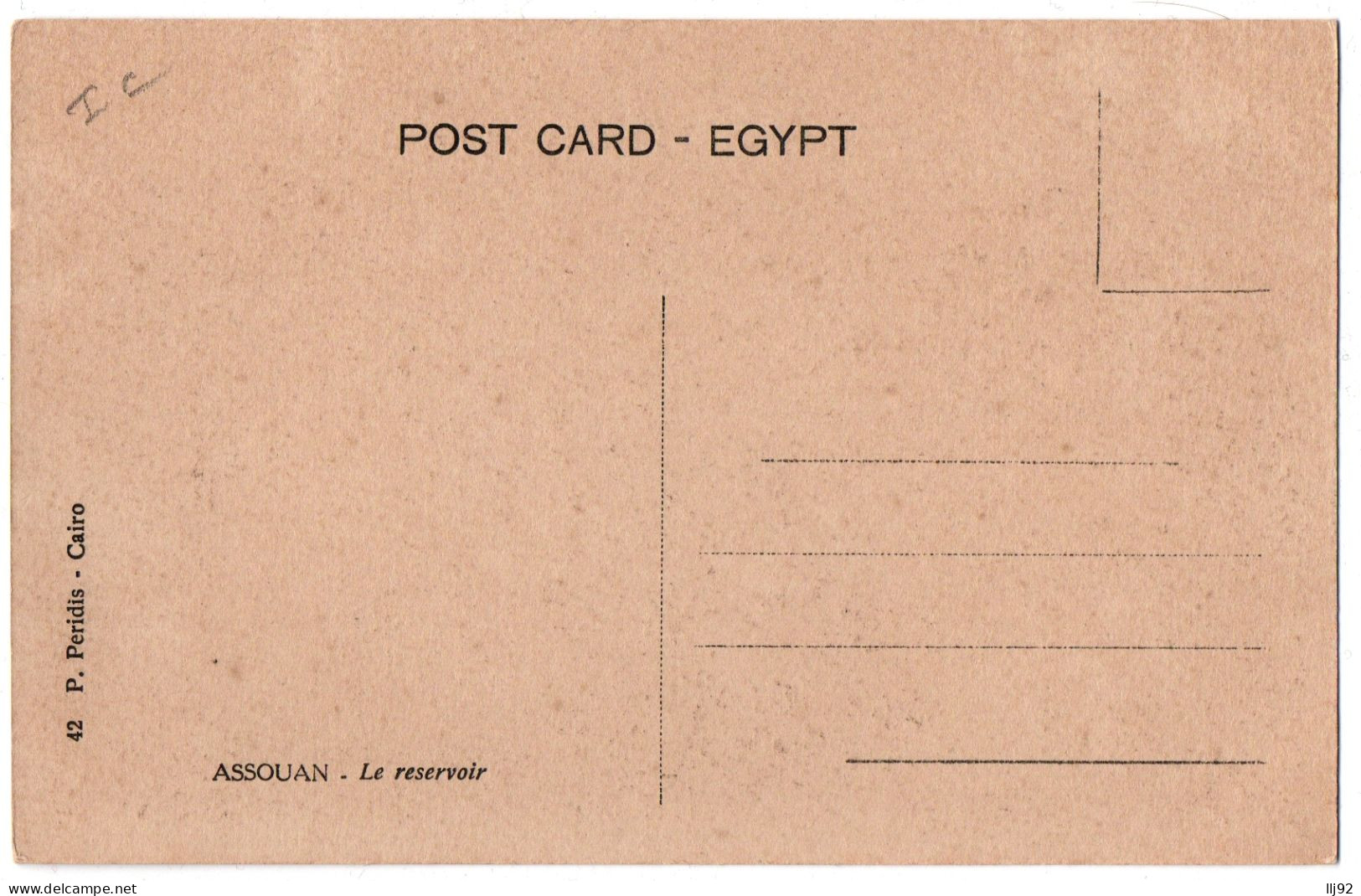 CPA EGYPTE - ASSWAN. The Nile Dam - ASSOUAN - Le Réservoir - Aswan