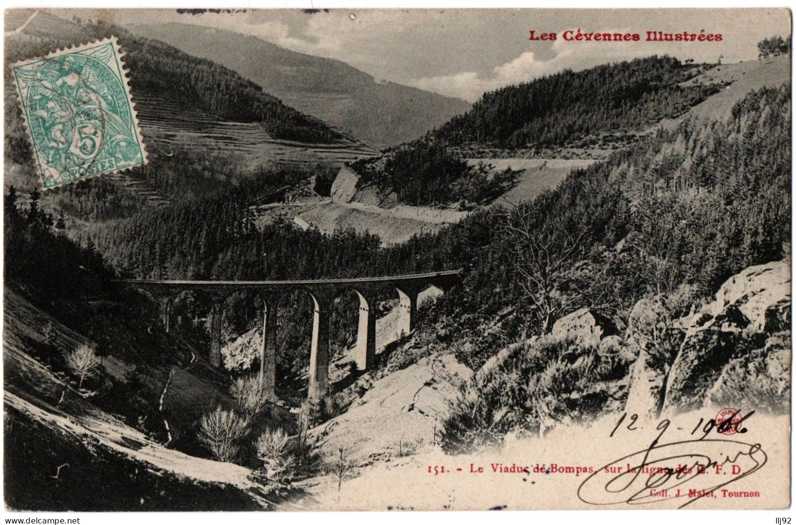 CPA 07 - Viaduc De BOMPAS (Ardèche) - 151. Coll. J. Malet - Andere & Zonder Classificatie