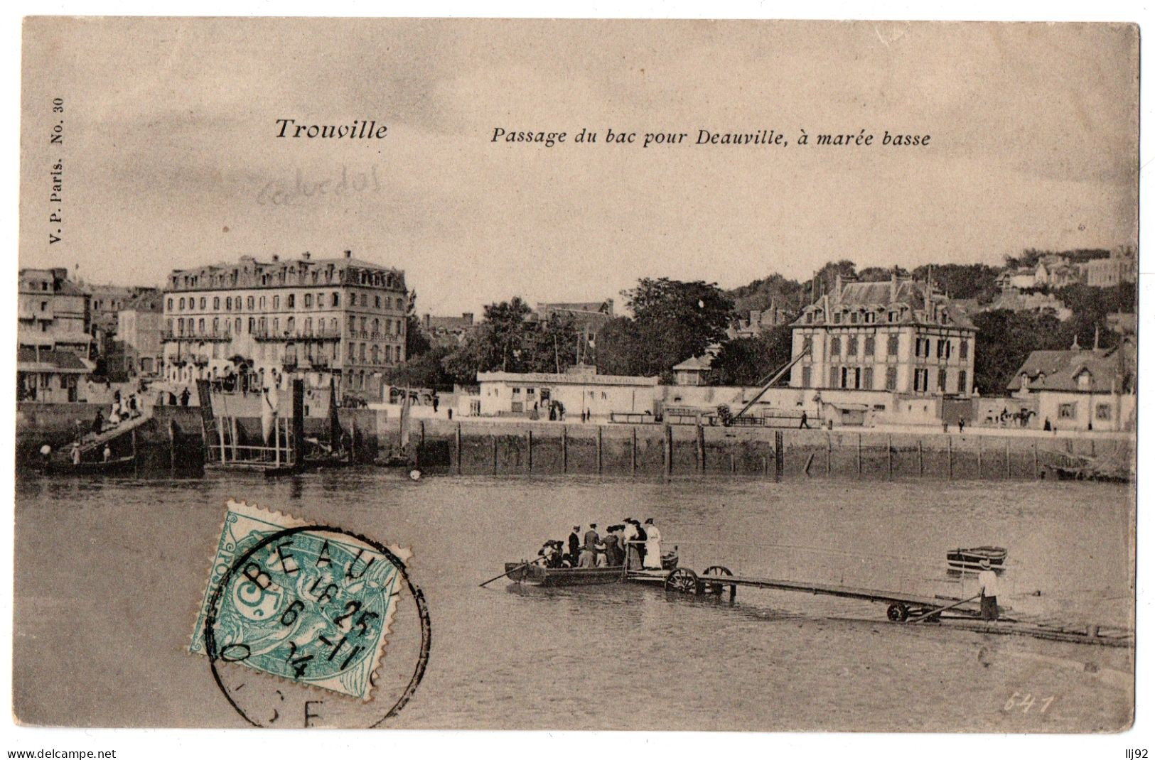 CPA 14 - TROUVILLE (Calvados) - Passage Du Bac Pour Deauville à Marée Basse - Trouville