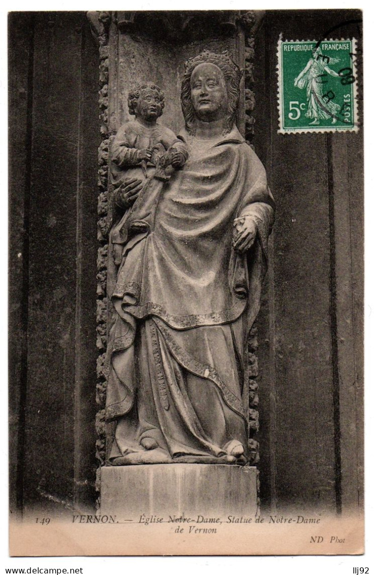 CPA 27 - VERNON (Eure) - 149. Eglise Notre-Dame, Statue De Notre Dame De Vernon  - Vernon