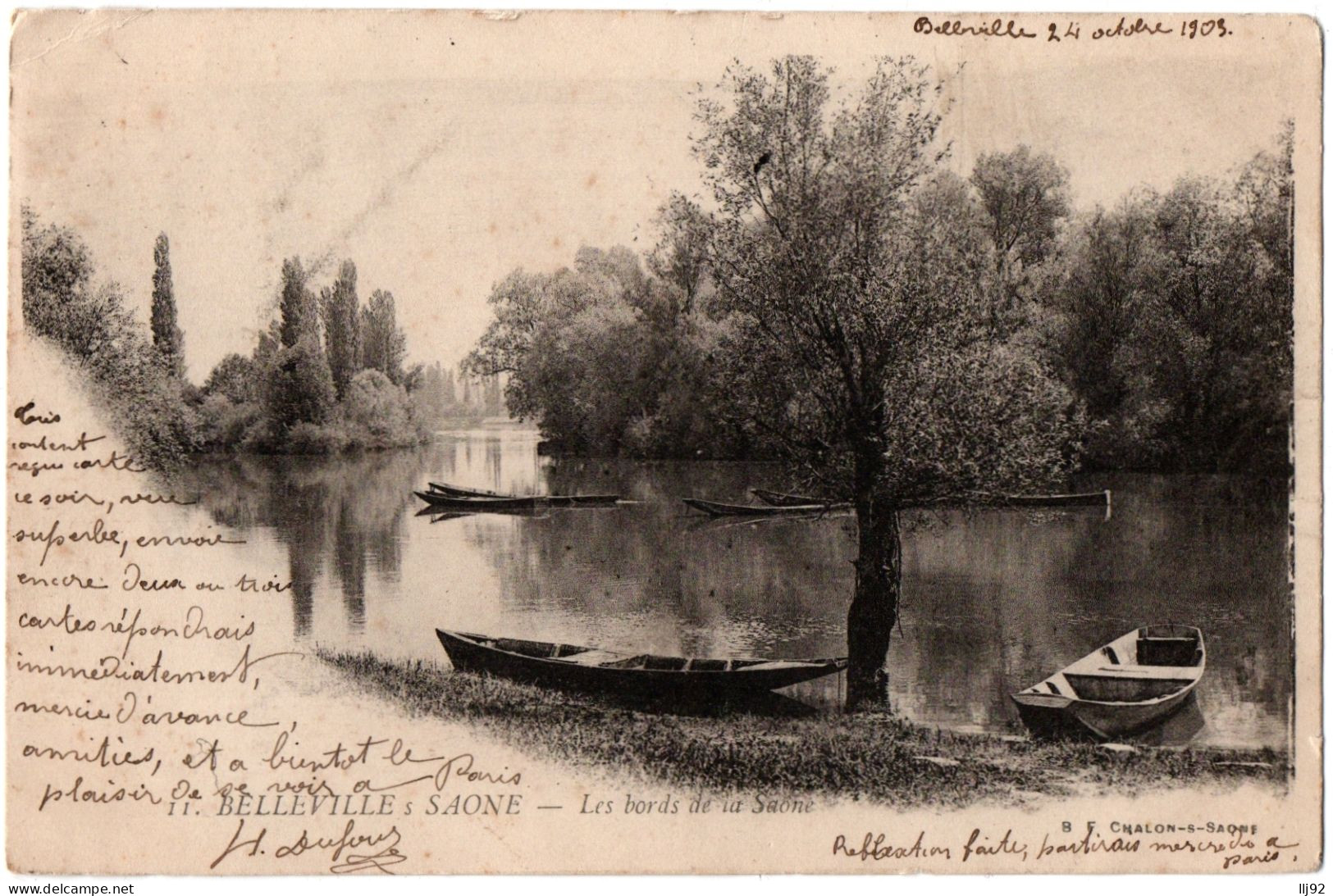 CPA 69 - BELLEVILLE SUR SAONE (Rhone) - 11. Les Bords De La Saône - Dos Simple - Belleville Sur Saone