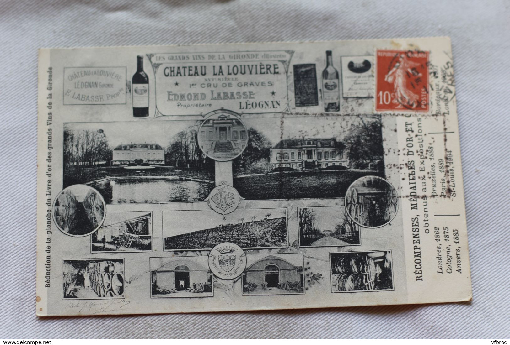 Cpa 1911, Château La Louvière, Récompenses, Médailles Obtenus Aux Expositions, Publicité, Gironde 33 - Publicité
