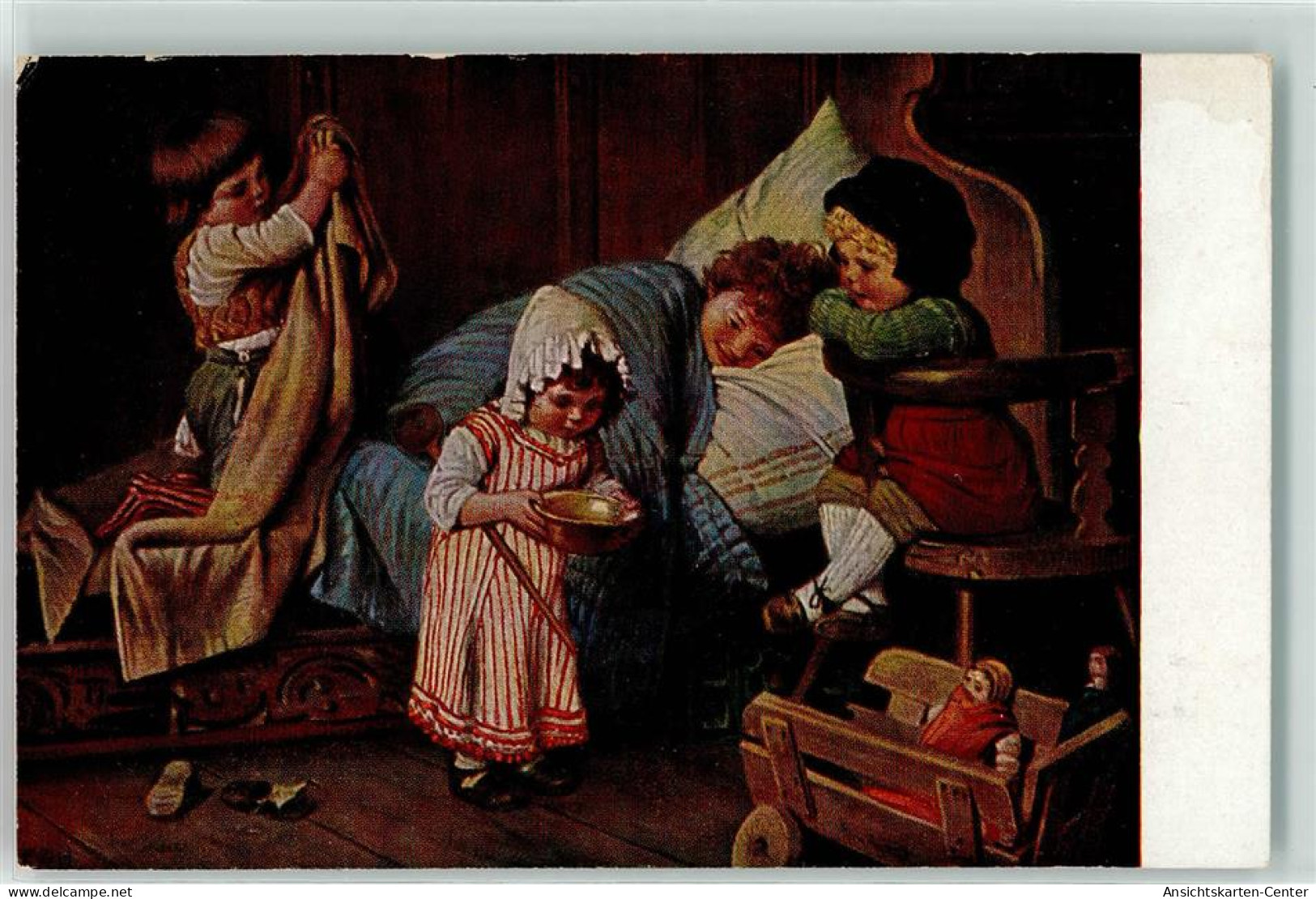 39180908 - Der Eingebildete Kranke  Kinderspiele Puppen AK - Kaulbach, Hermann