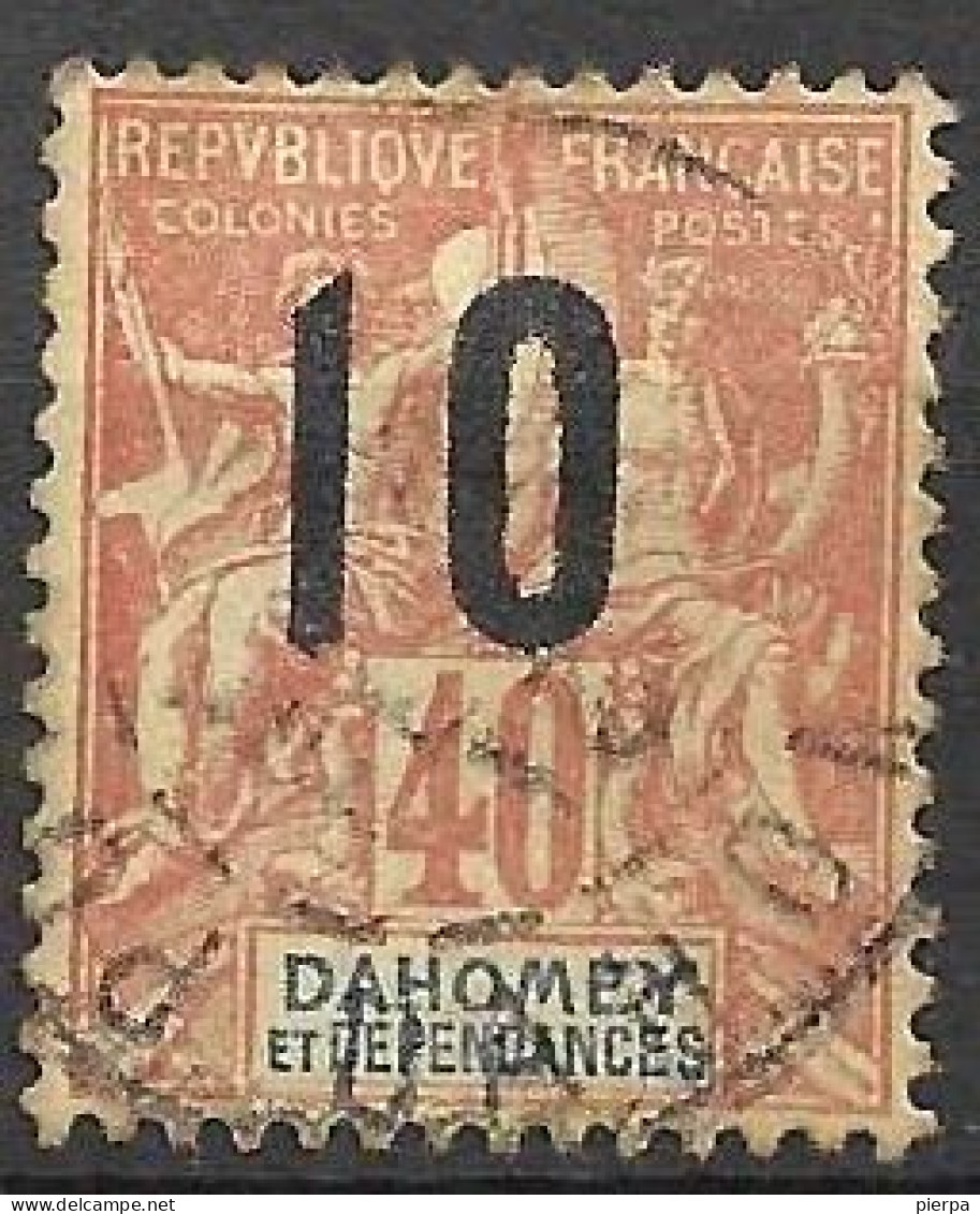 DAHOMEY FRANCESE - 1912 -  CENT. 10/40 - USATO (YVERT 39 - MICHEL 39I) - Gebruikt