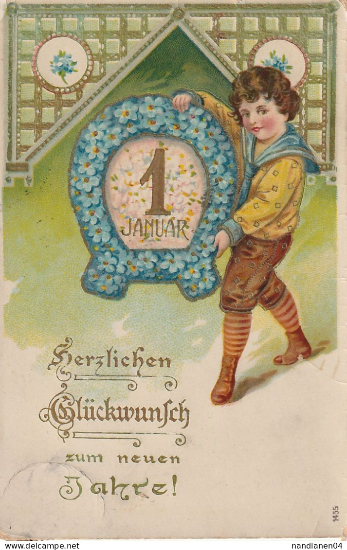 CPA - Illustrateur  - Style Viennoise- Enfant  - Gaufrée - Before 1900