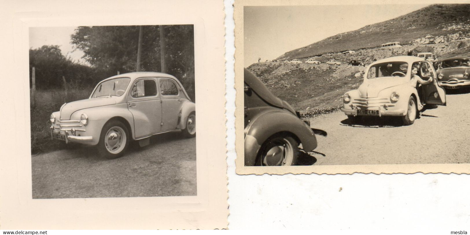 2 Photos -  AUTOMOBILE -  4 CV  -  Nevers 1958  -  Andorre 1959 - Coches