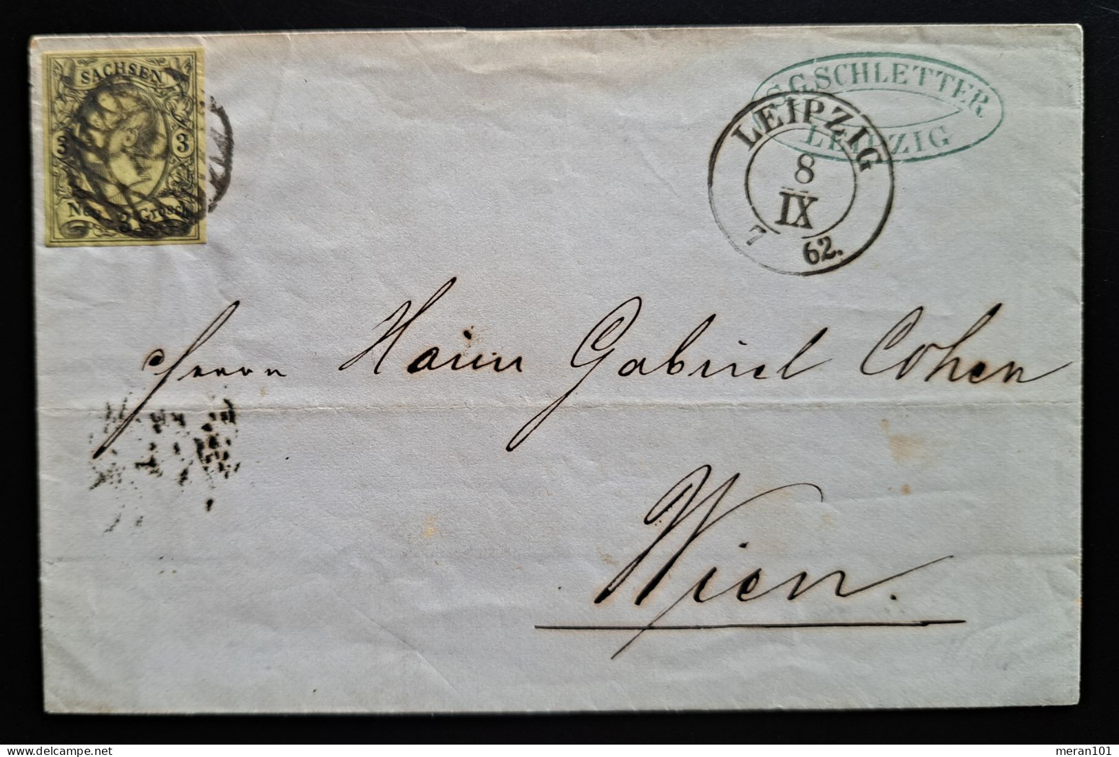 Sachsen 1862, Auslandsbrief Mit Inhalt LEIPZIG Nach WIEN, Mi 11 - Saxe