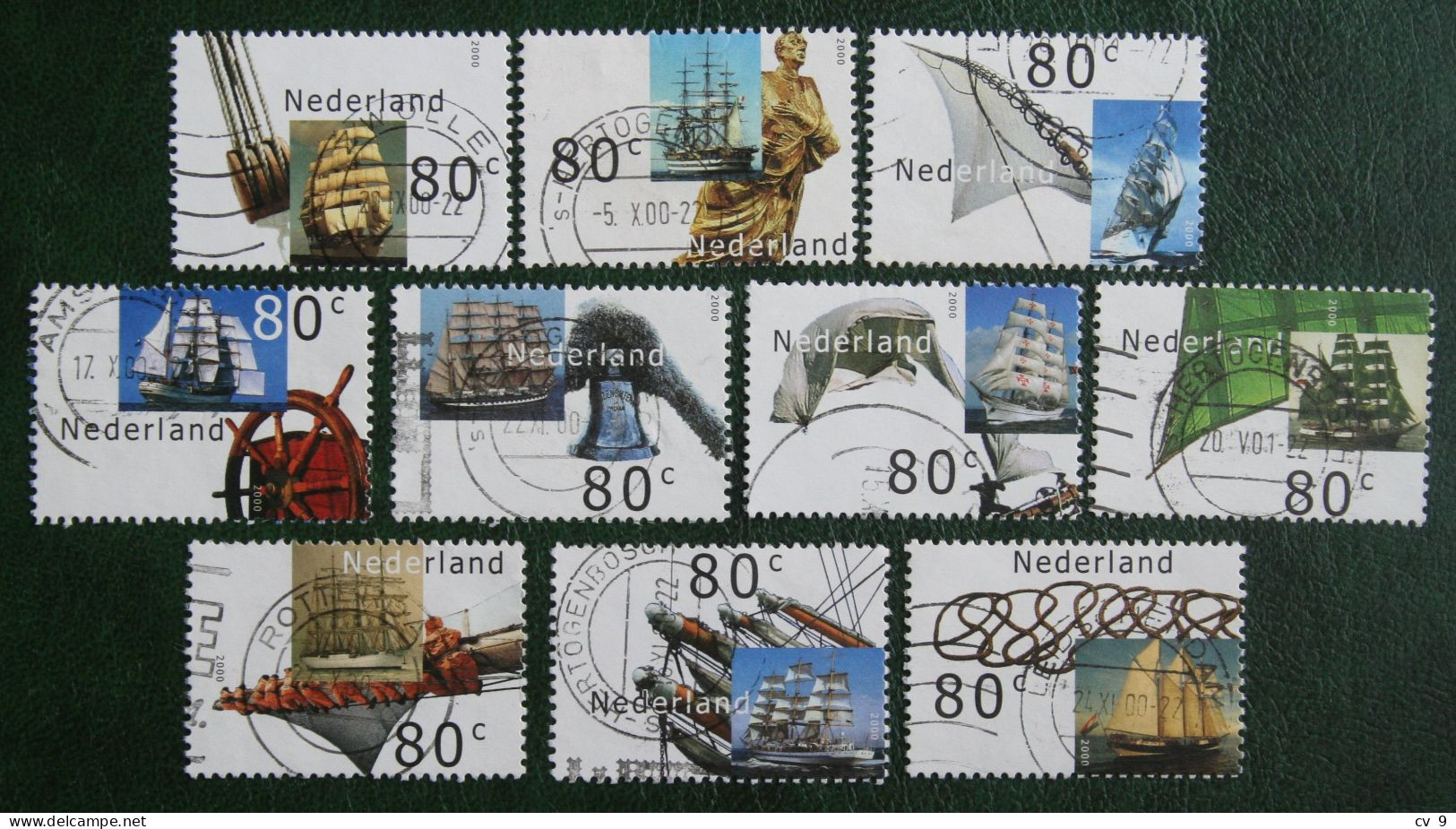 SAIL  Ship Boot Schiff Bateau Complete Set NVPH 1909-1918 (Mi 1807-1816) 2000 Gestempeld / USED NEDERLAND / NIEDERLANDE - Used Stamps