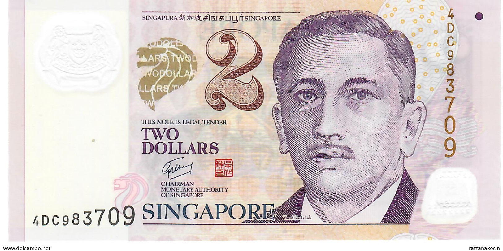 SINGAPORE P46d 2 DOLLARS ND Issued 2011  #4DC  ONE TRIANGLE       AU-UNC. - Singapur