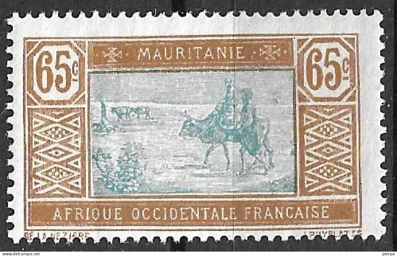 MAURITANIA FRANCESE - 1922 -  CENT. 65 - USATO (YVERT 48 - MICHEL 57) - Ongebruikt