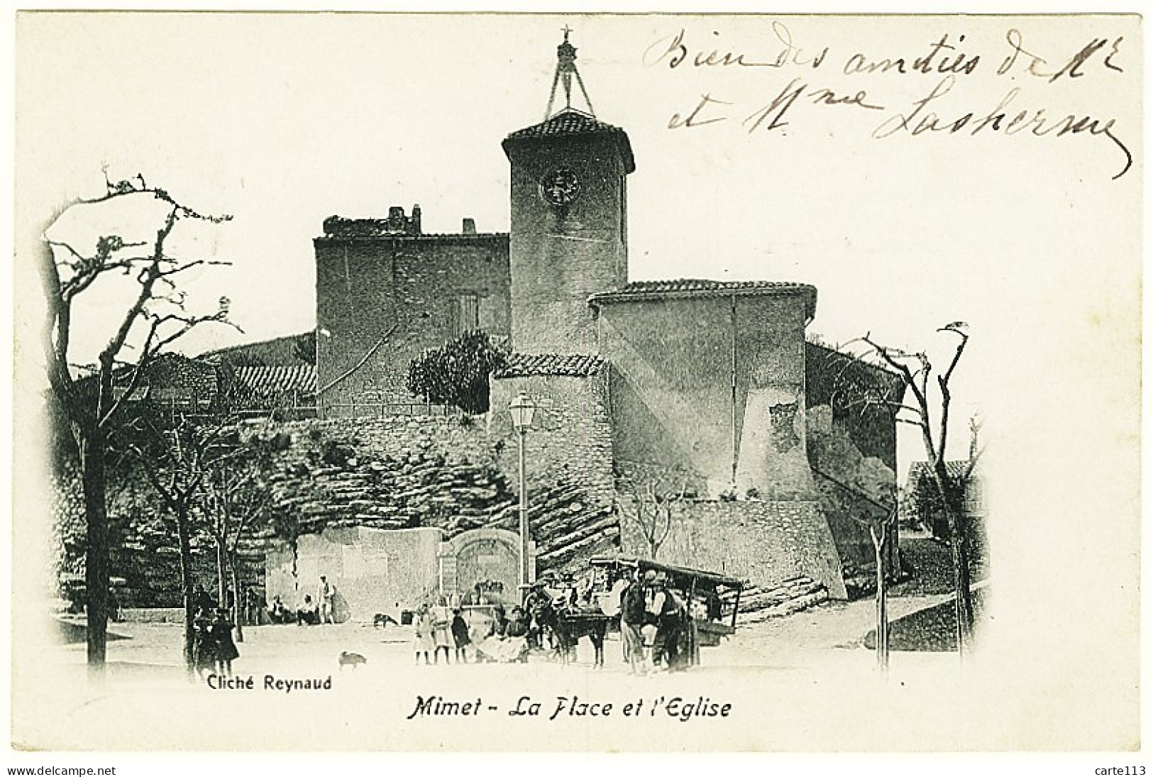 13 - B9502CPA - MIMET - La Place Et L'eglise - Marchand Ambulant - Très Bon état - BOUCHES-DU-RHONE - Other & Unclassified