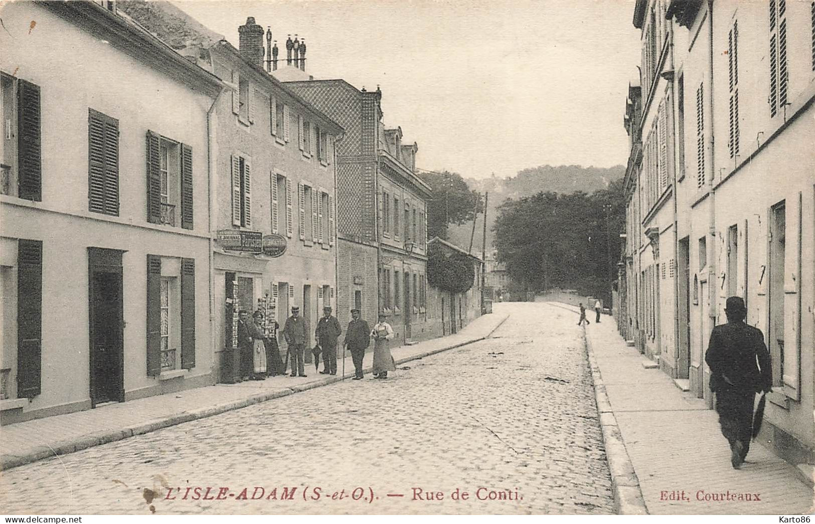 L'isle Adam * La Rue De Conti * Librairie * Villageois - L'Isle Adam