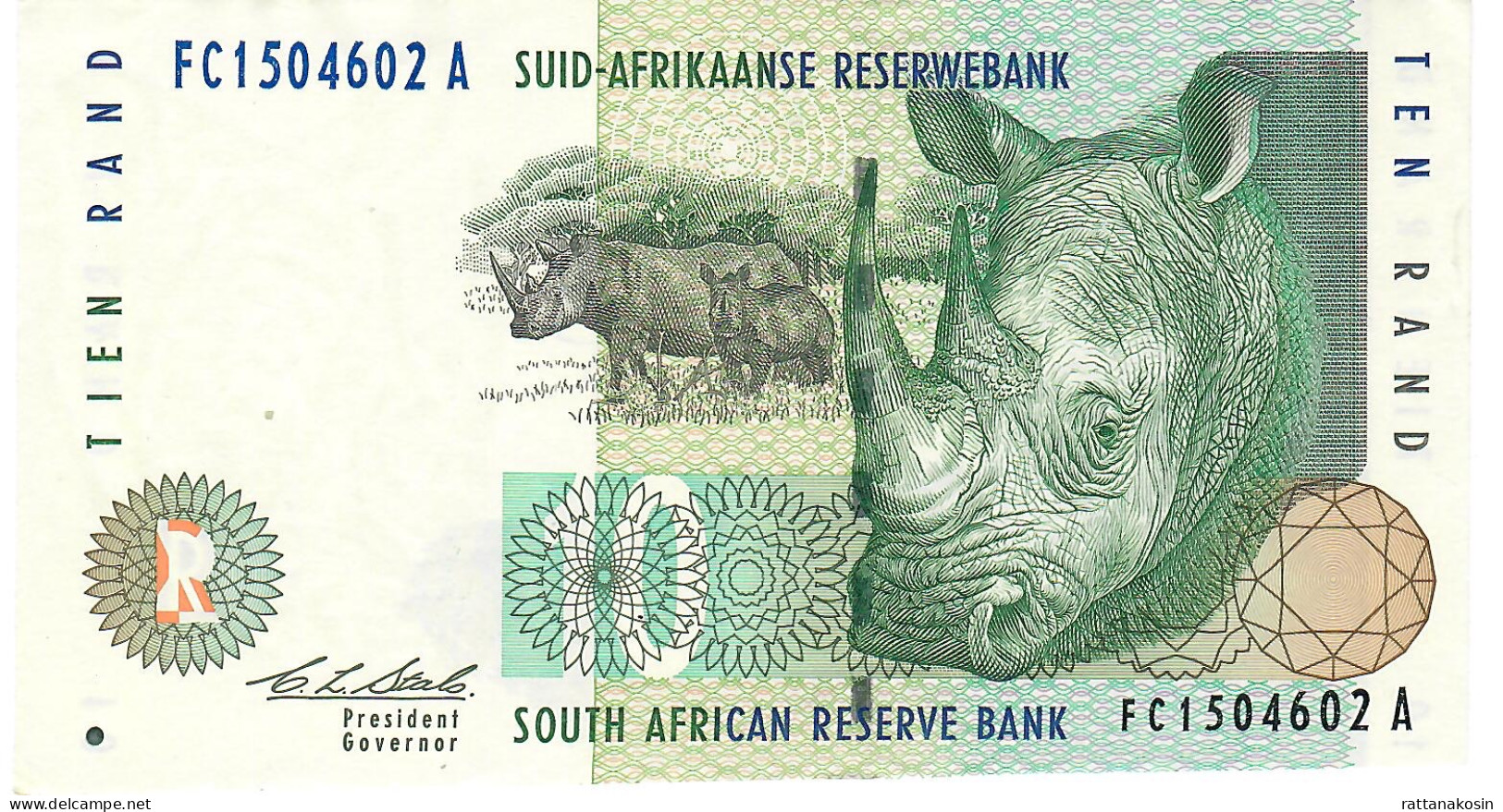 SOUTH AFRICA P123a 10 RAND 1993   AU - Afrique Du Sud