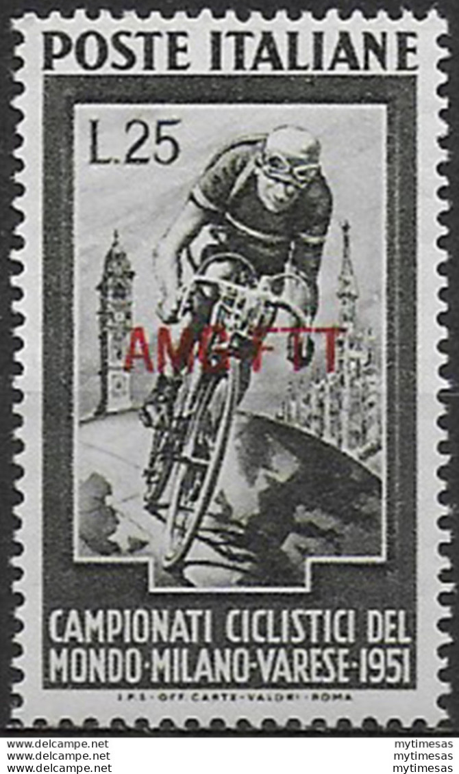 1951 Trieste A Campionati Di Ciclismo MNH Sassone N. 127 - Andere & Zonder Classificatie