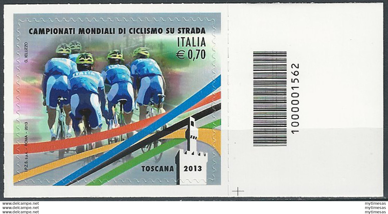 2013 Italia Ciclismo 0,70 Azzurro Codice A Barre Adf Basso Unif. 3468cb - Other & Unclassified