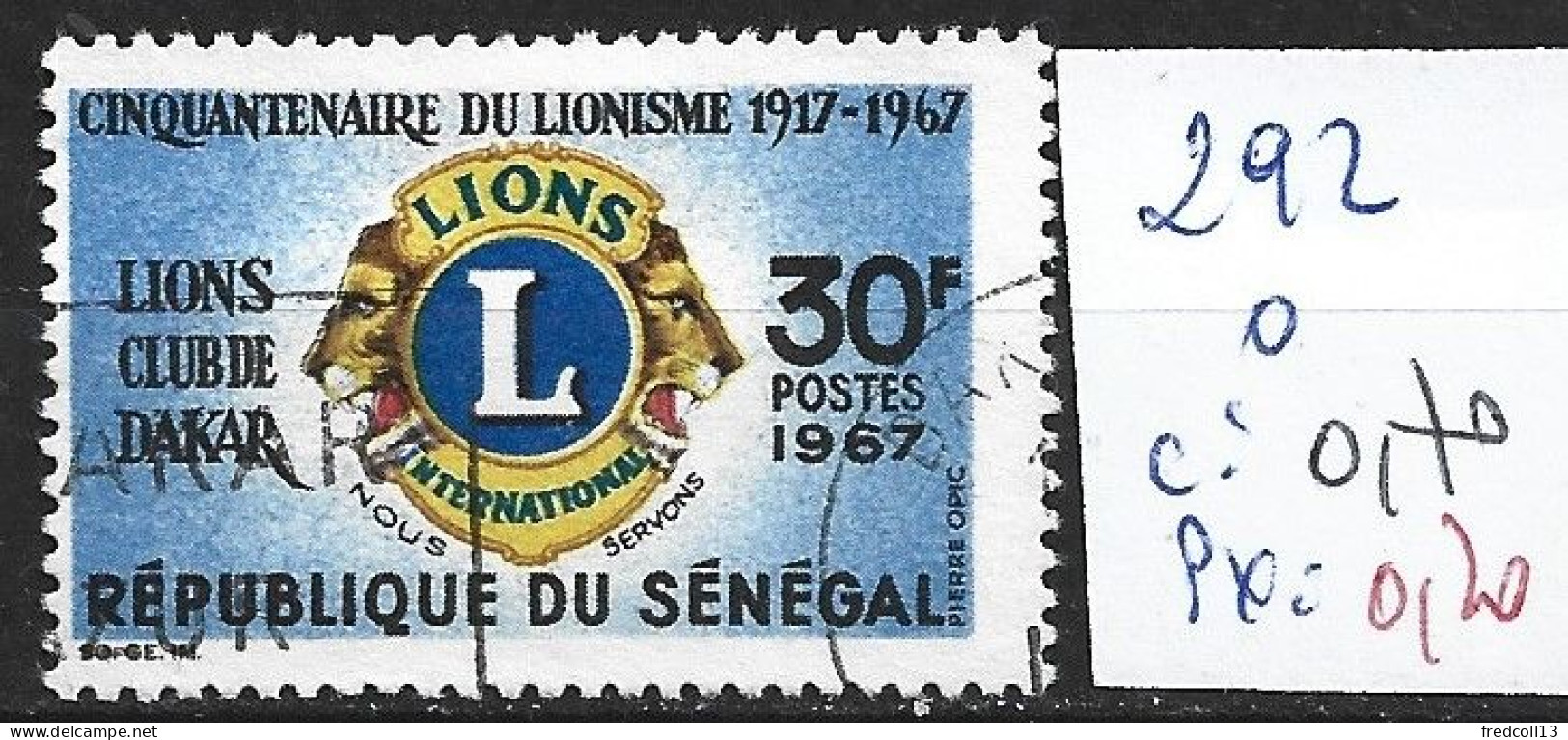 SENEGAL 292 Oblitéré Côte 0.70 € - Senegal (1960-...)