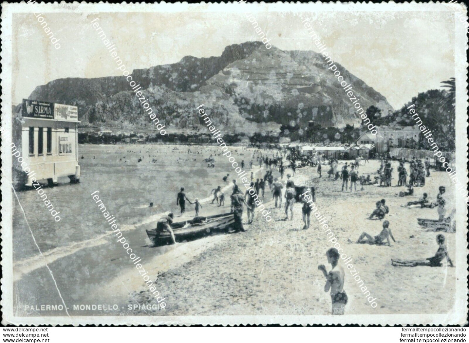 Bm553 Cartolina Palermo Citta' Mondello Spiaggia - Palermo