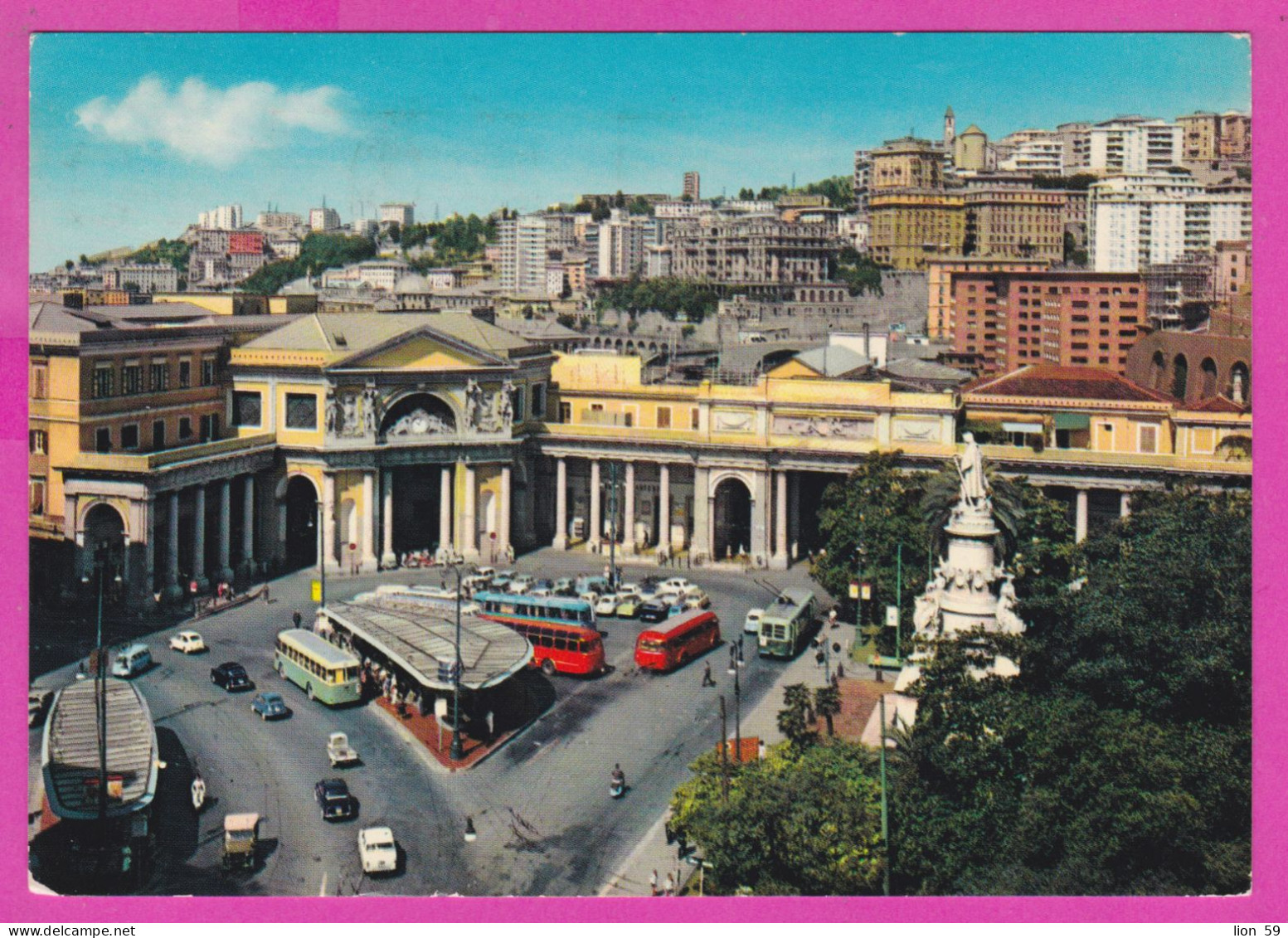 294005 / Italy - GENOVA Stazione Principe Gare Railway PC 1963 USED 15 L Sistine Chapel By Michelangelo Flamme " Medicin - 1961-70: Marcophilie