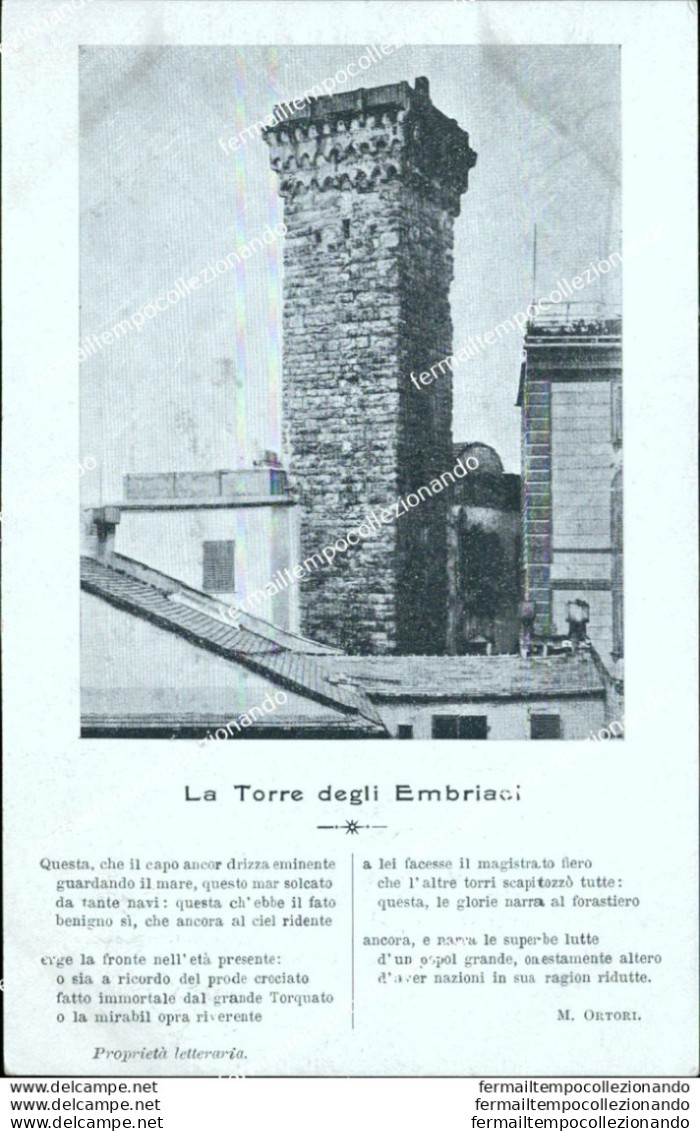 Ai626  Cartolina Genova Citta' La Torre Degli Embriaci - Genova