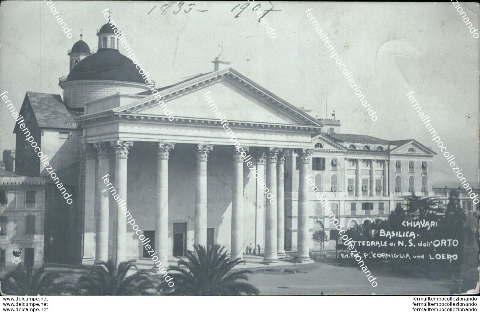 Bq263 Cartolina Fotografica Chiavari Basilica Cattedrale Di N.s.dell'orto Genova - Genova (Genua)