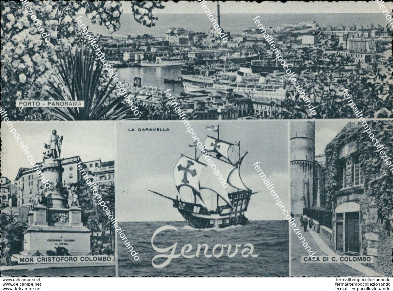 Bq435 Cartolina Genova Citta Il Grattacielo E Panorama - Genova