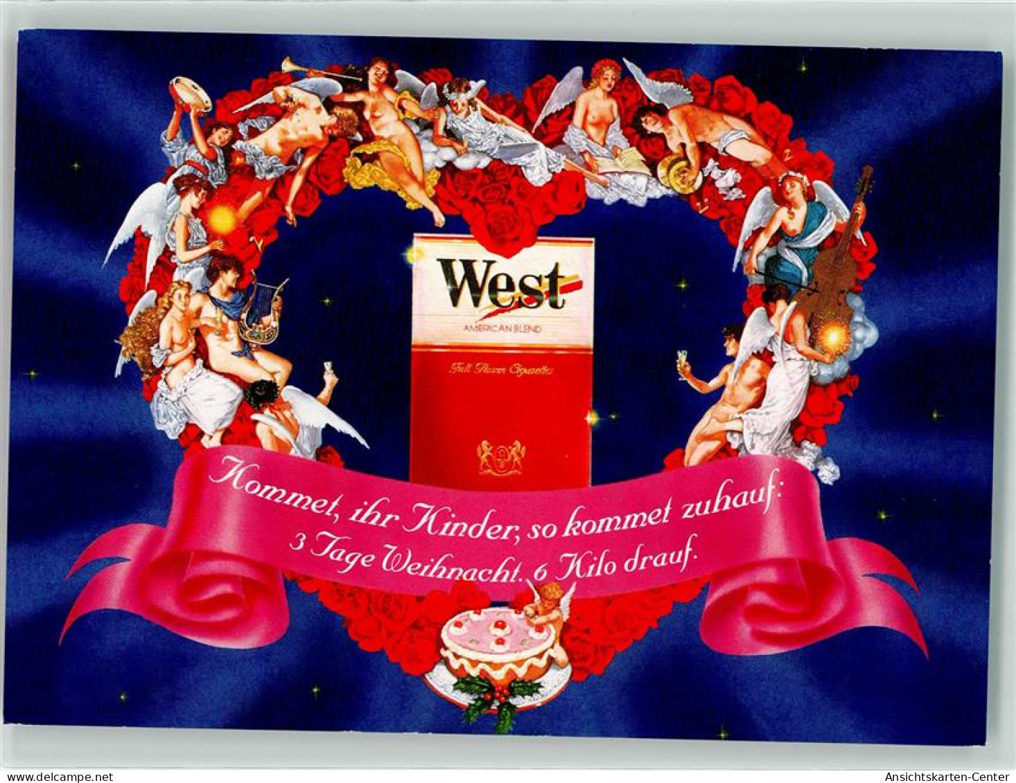 39286708 - West Zigaretten  Weihnachten Engel Erotik - Reclame