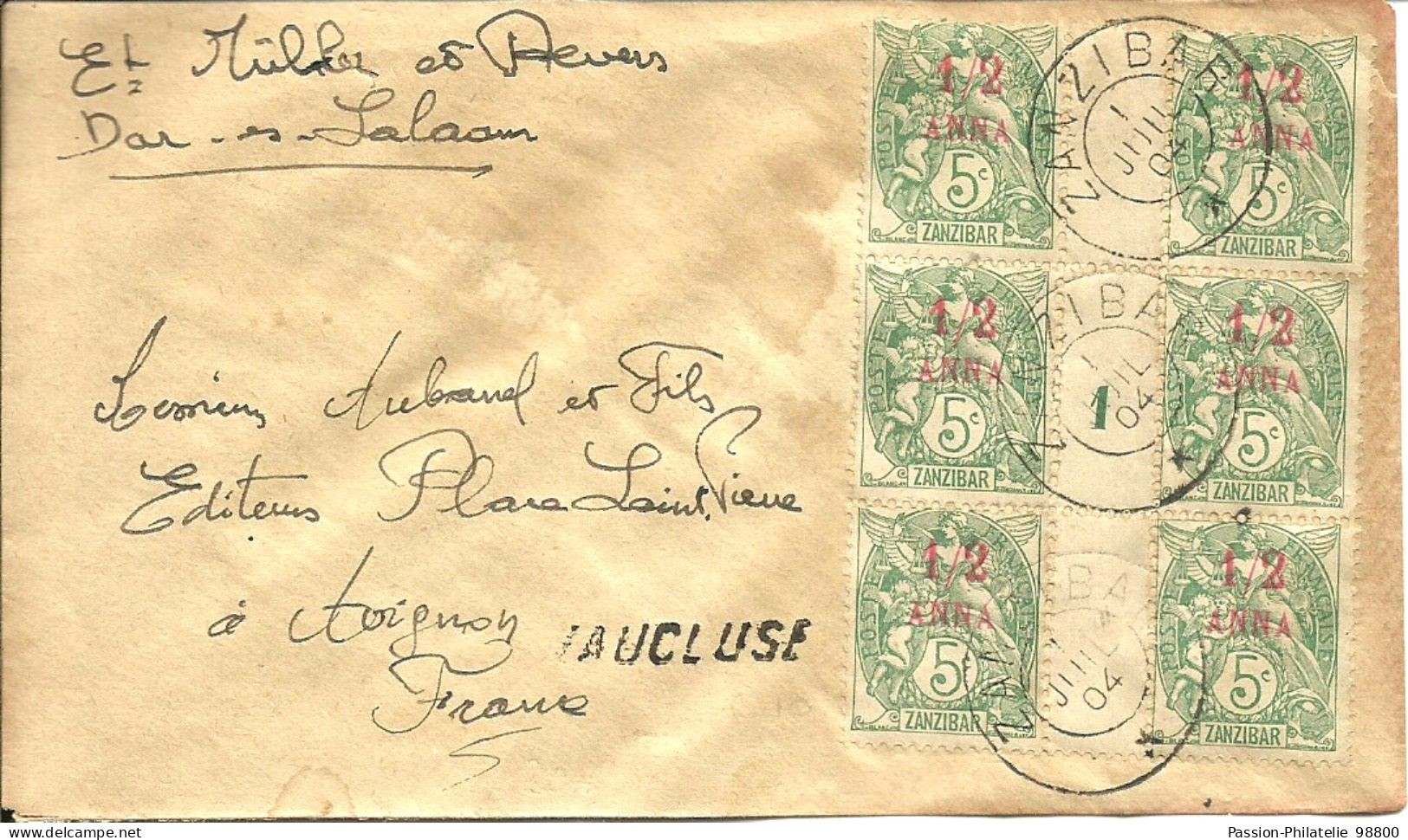 Lettre Avec Bloc De 6 N°47avec Millésime 1- 1904 - Covers & Documents