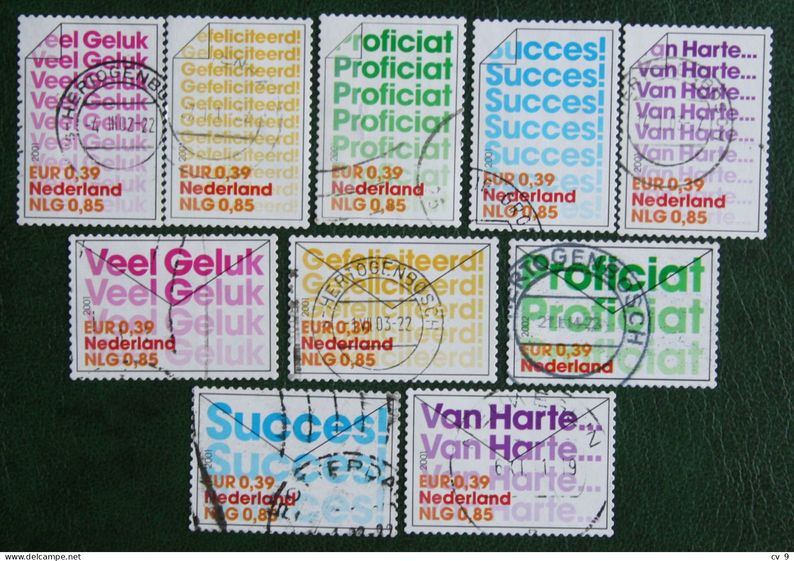 Postzegelboekje/heftchen 10 Om Te Feliciteren NVPH 1999-2008 (MH 1918-1927) 2001 Gestempeld / Used NEDERLAND NETHERLANDS - Gebruikt