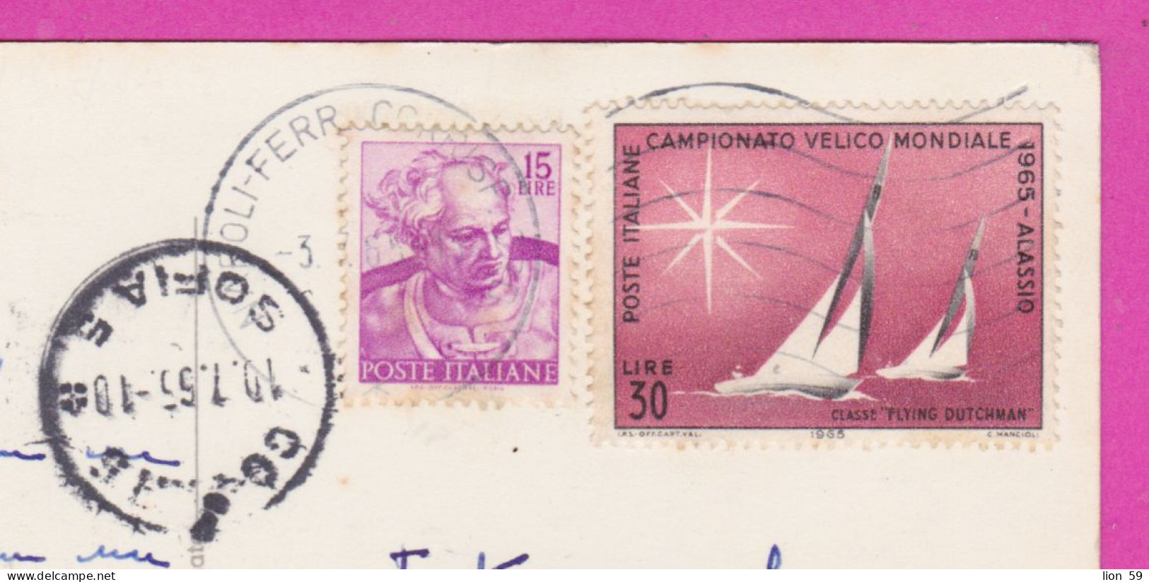 294006 / Italy - NAPOLI San Martino Of Vesuvio PC 1965 USED 15+30 L Sistine Chapel By Michelangelo Yachting Championship - 1961-70: Marcophilie